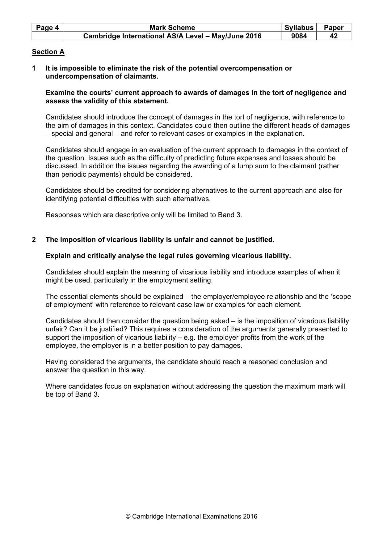 Mark scheme, page 4 of 6