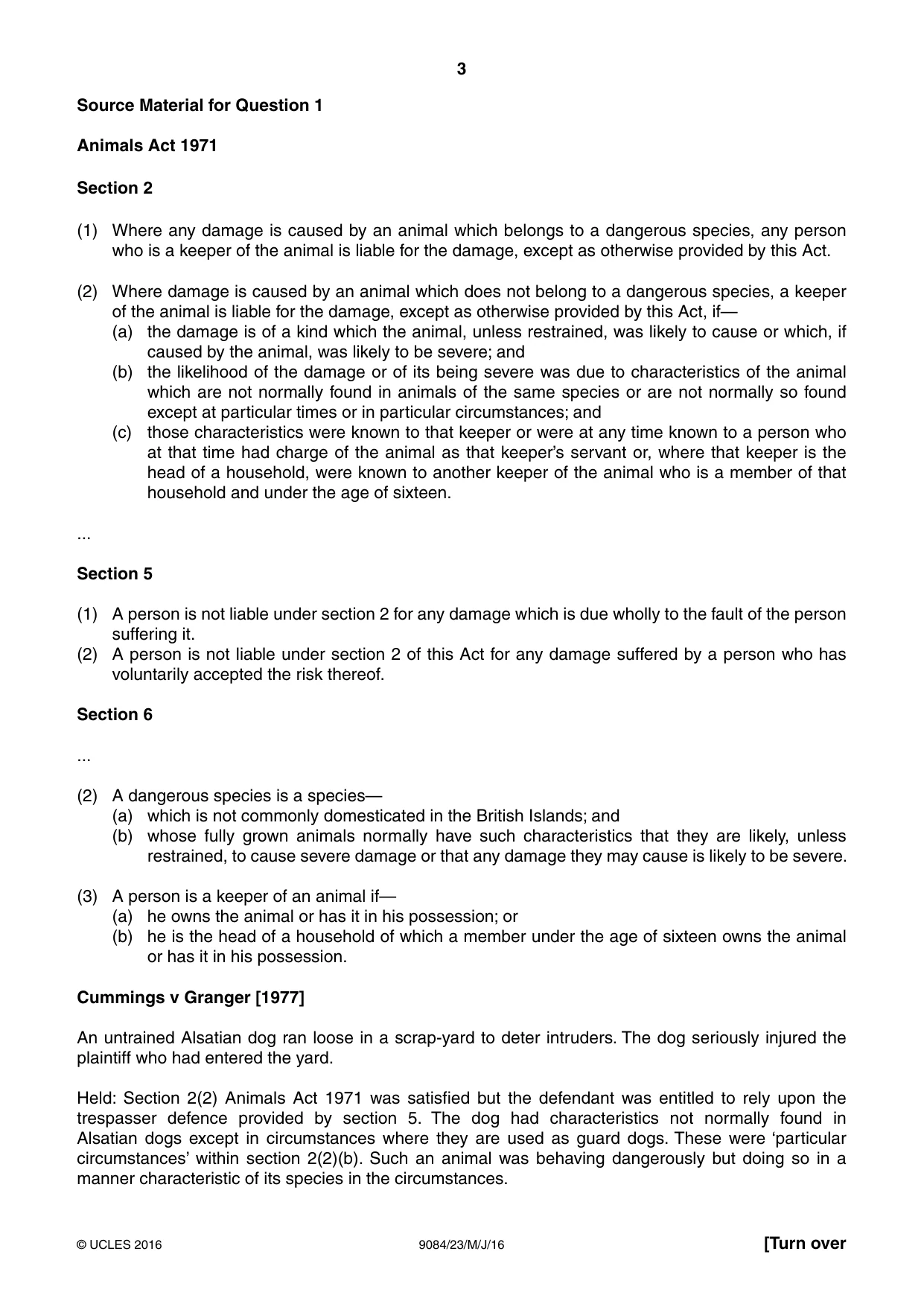 Cambridge A Level Law 9084 2016 May/June Paper 2 · Variant 3 question paper, page 3 of 8