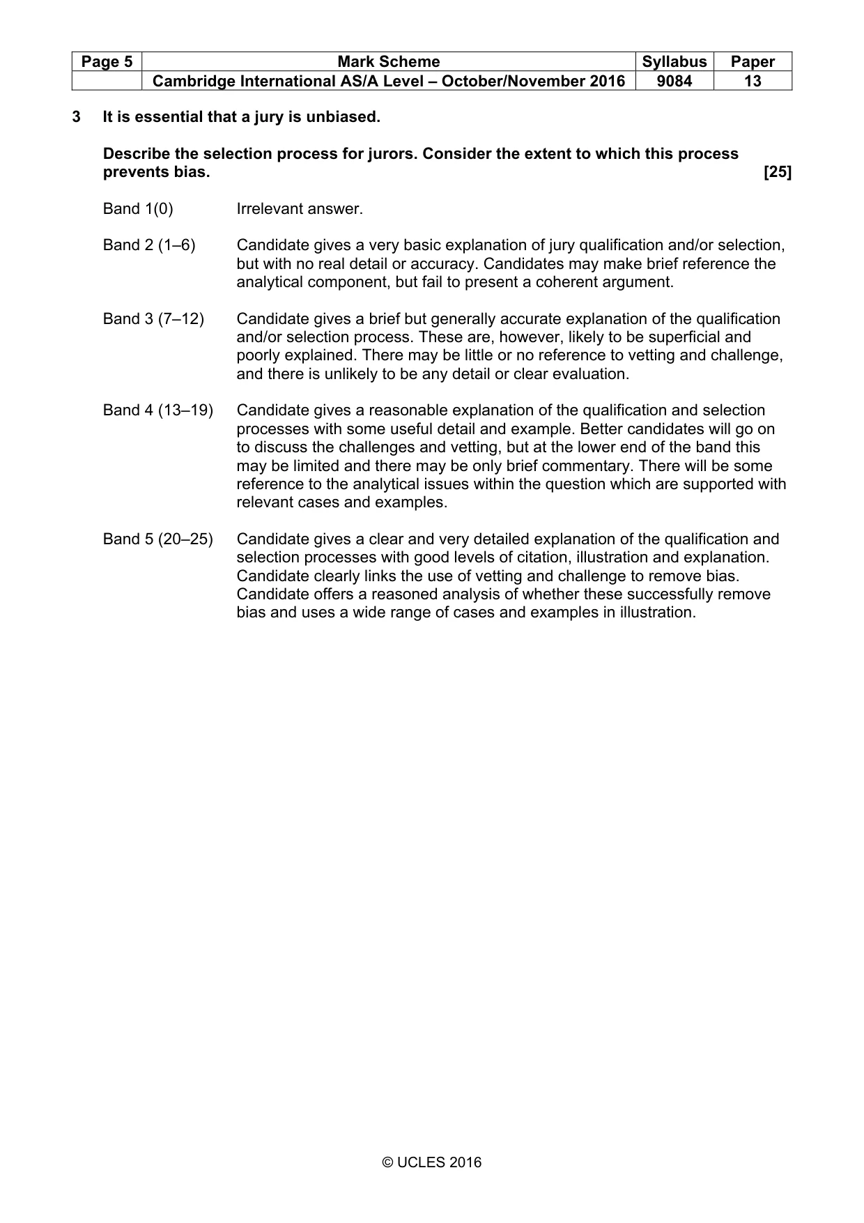 Mark scheme, page 5 of 8