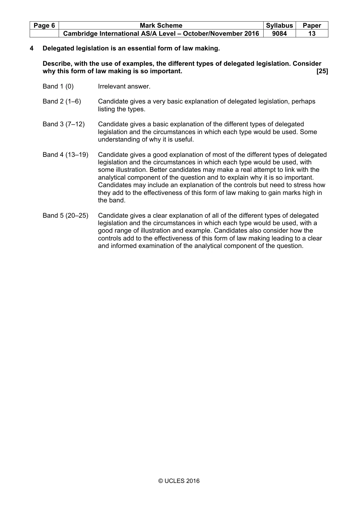Mark scheme, page 6 of 8