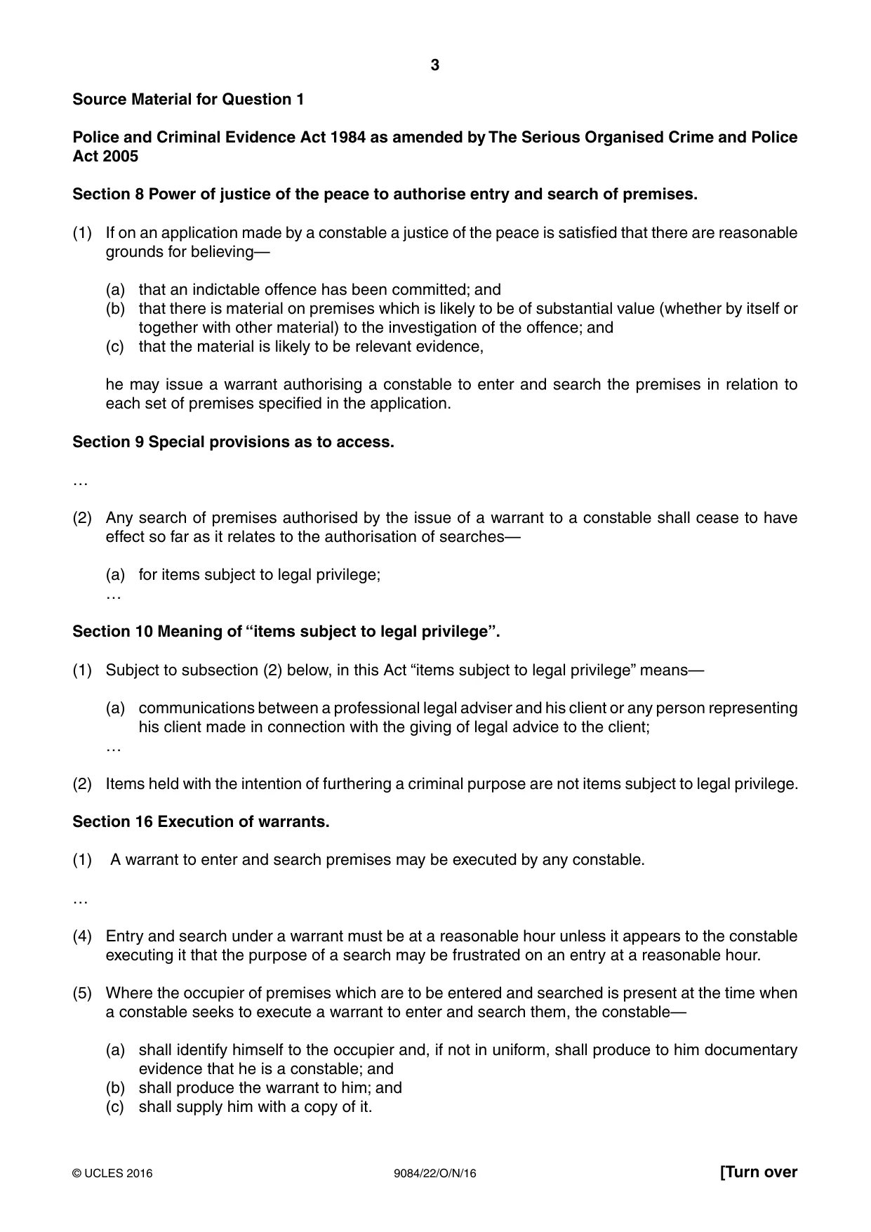 Cambridge A Level Law 9084 2016 Oct/Nov Paper 2 · Variant 2 question paper, page 3 of 8