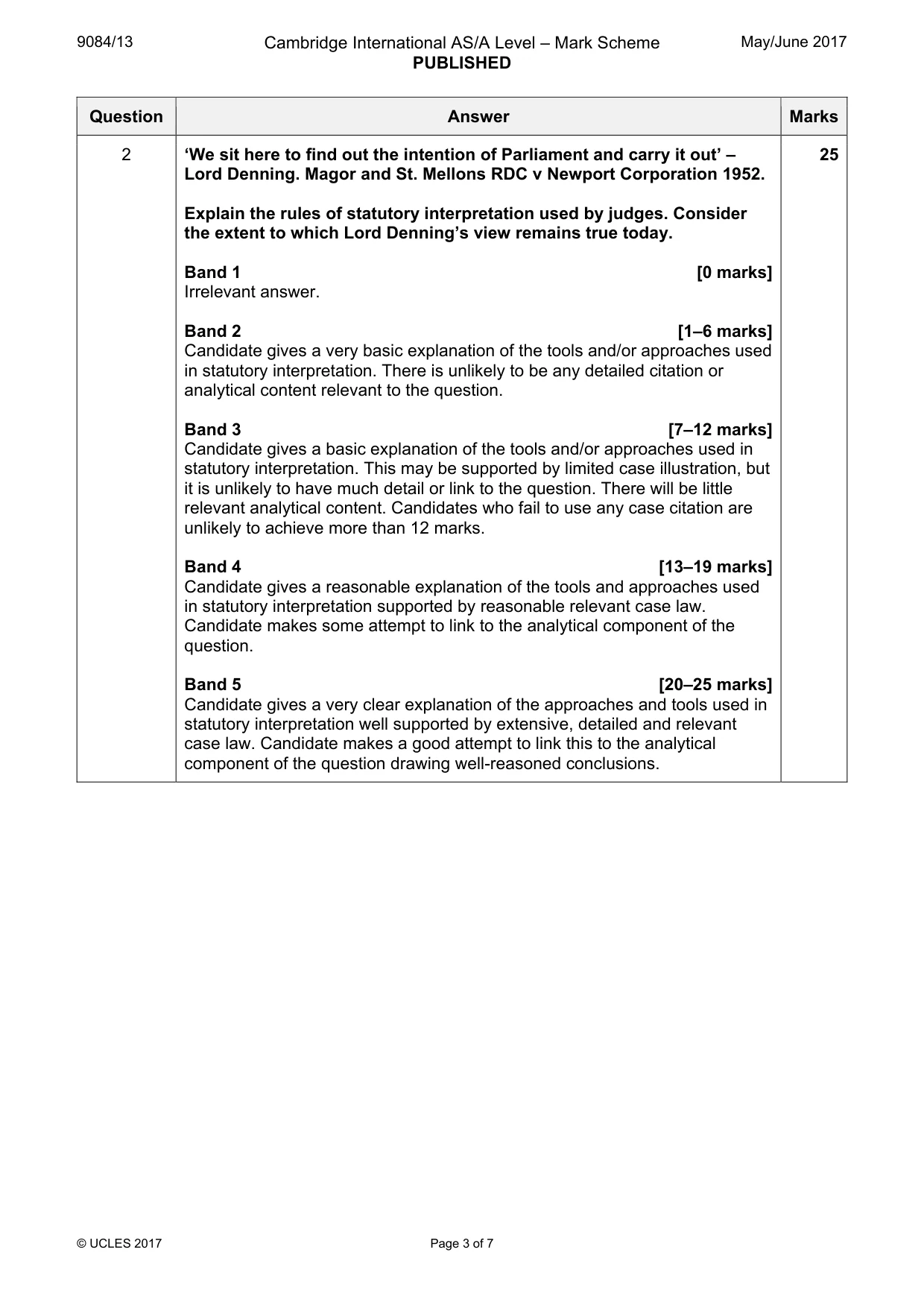 Mark scheme, page 3 of 7