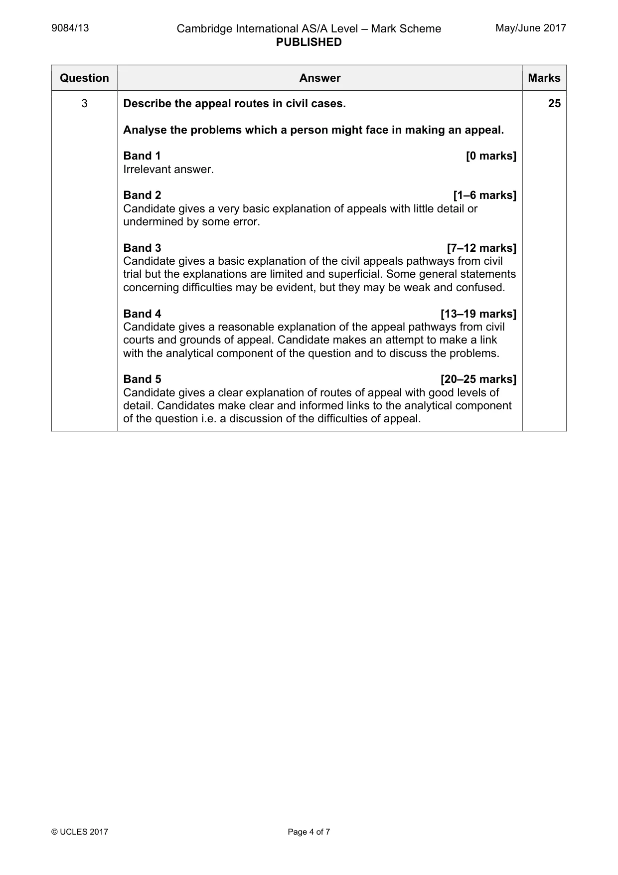 Mark scheme, page 4 of 7