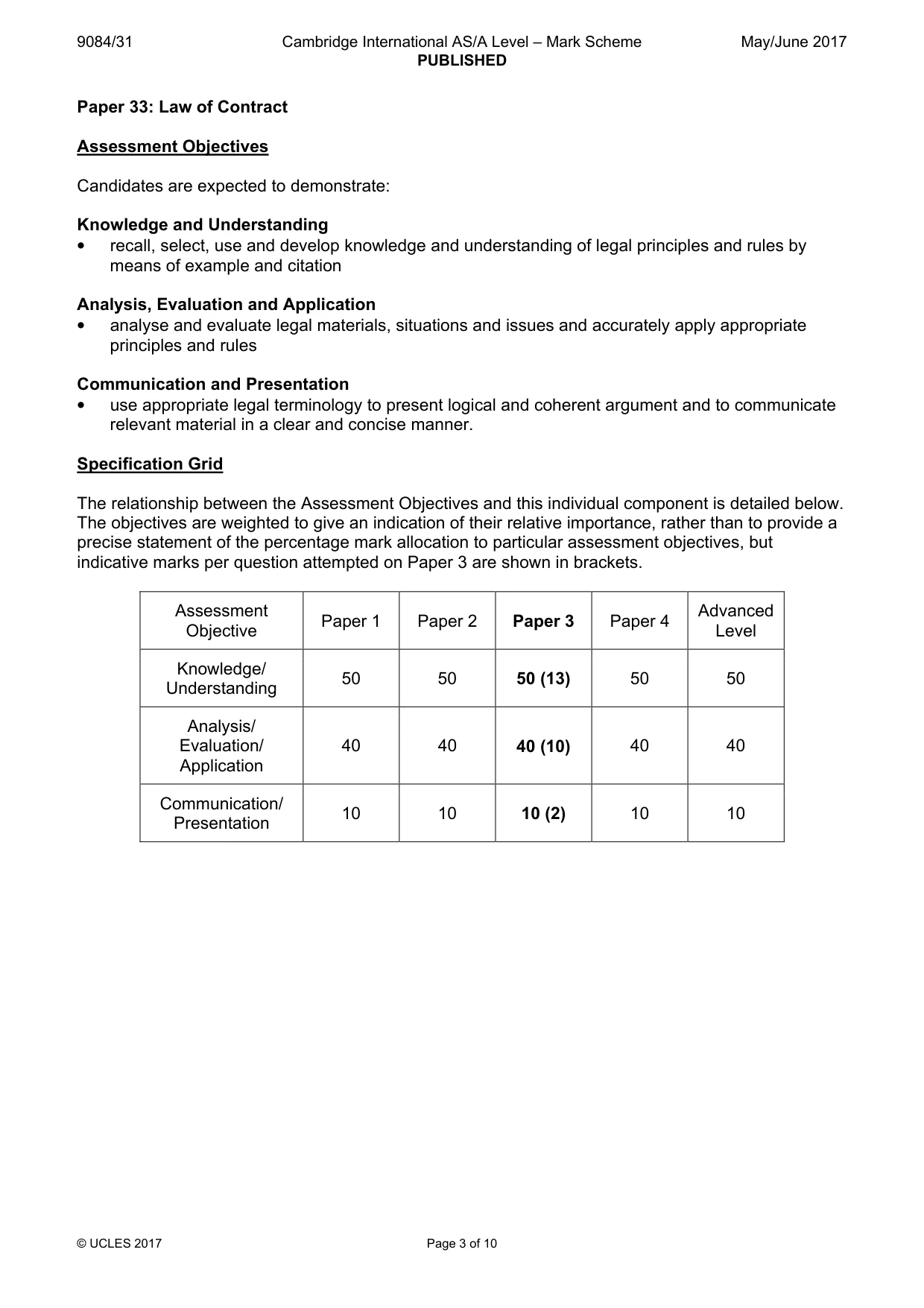 Mark scheme, page 3 of 10