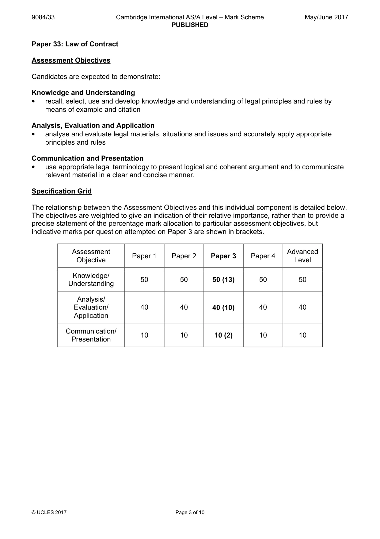 Mark scheme, page 3 of 10