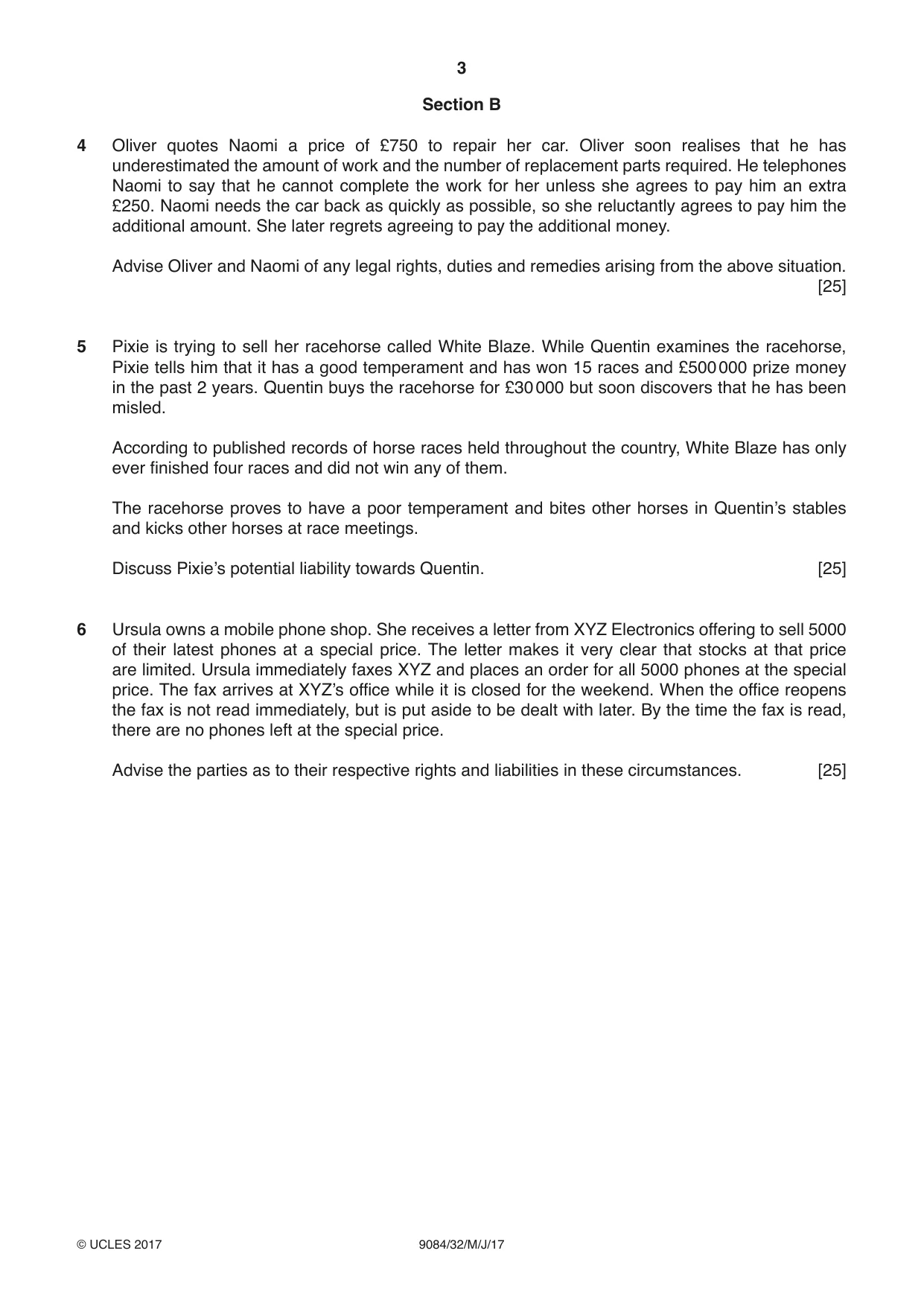 Cambridge A Level Law 9084 2017 May/June Paper 3 · Variant 2 question paper, page 3 of 4