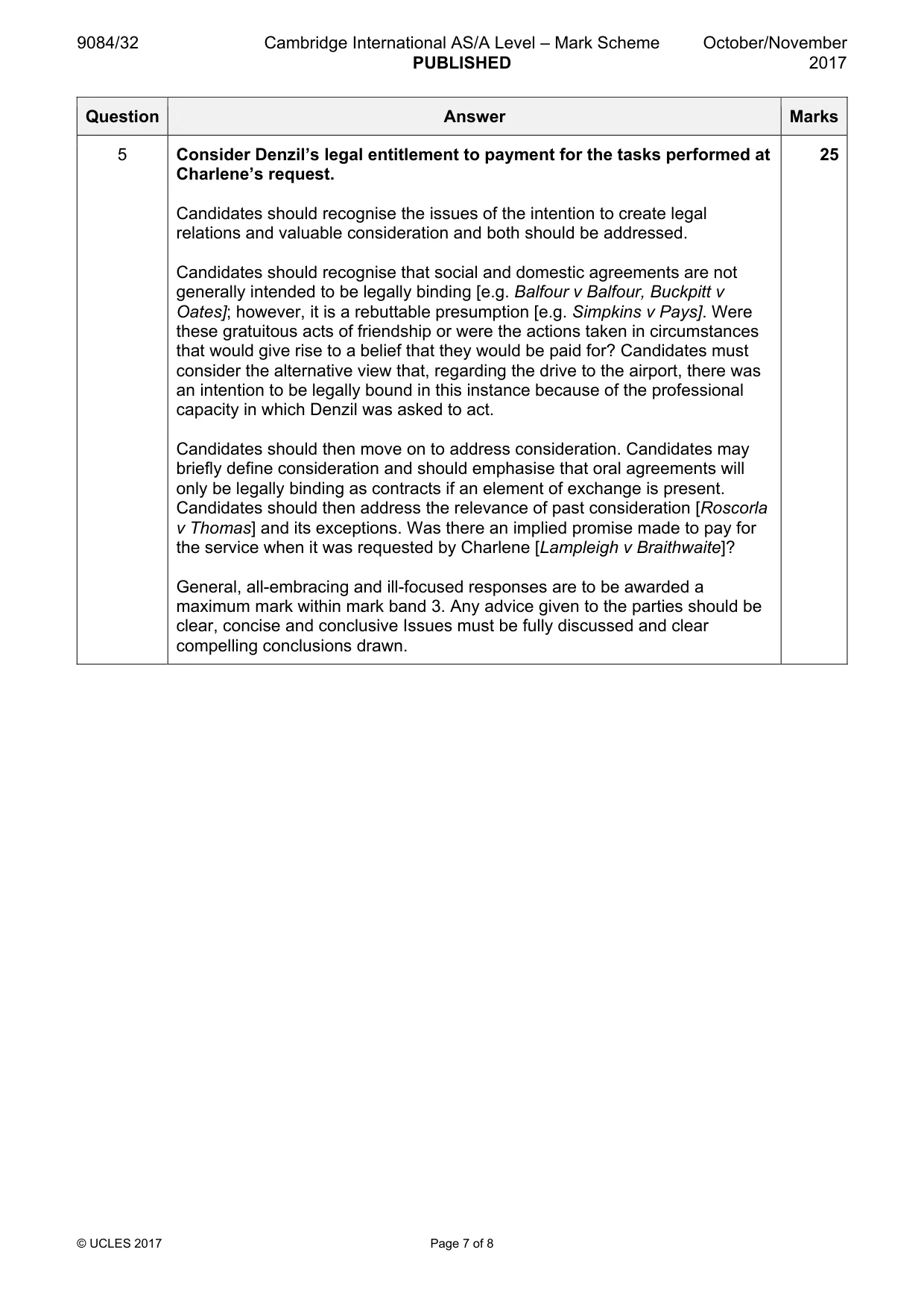 Mark scheme, page 7 of 8