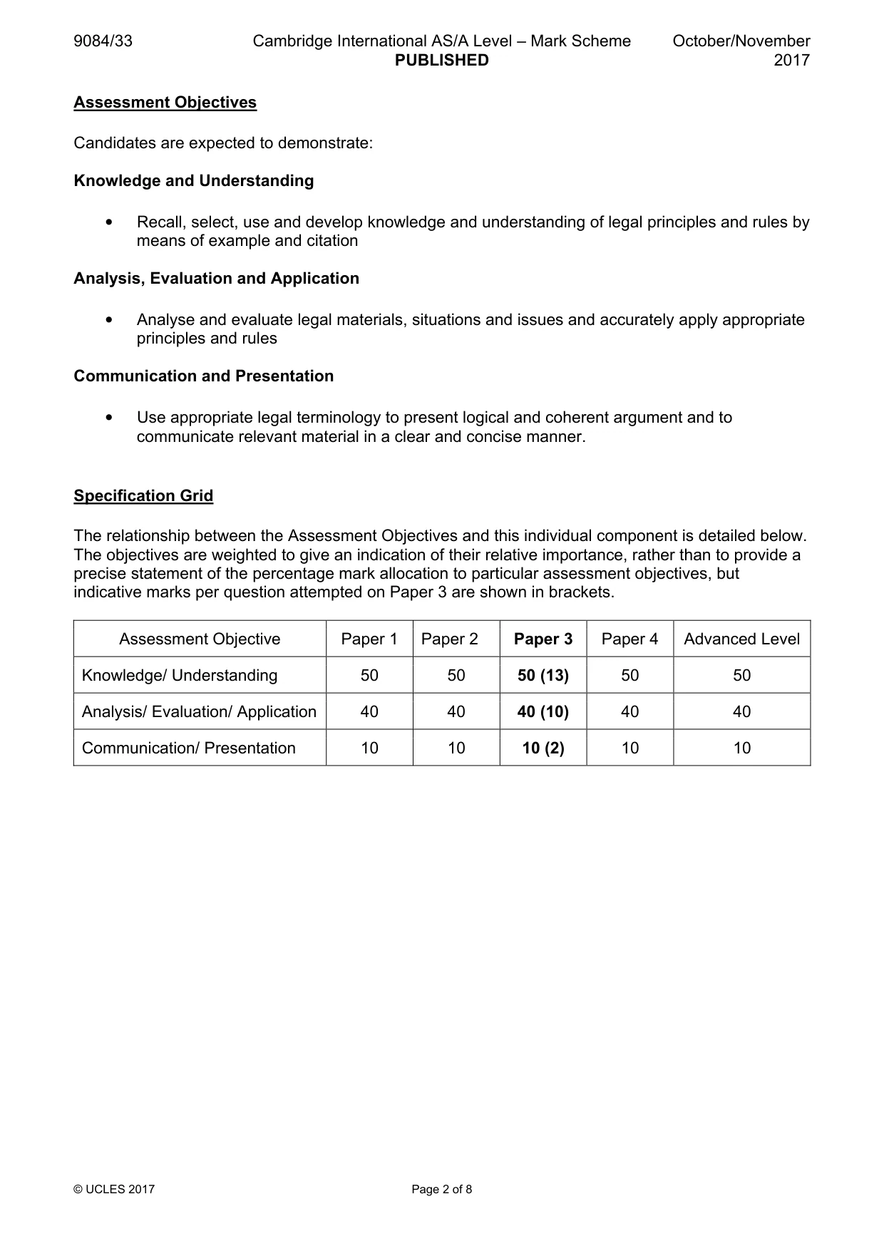 Mark scheme, page 2 of 8
