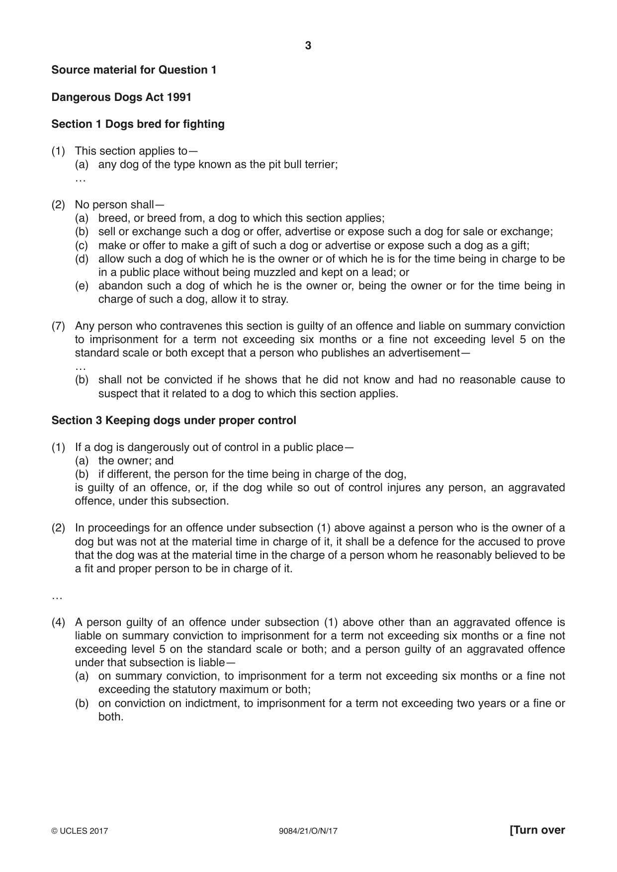 Cambridge A Level Law 9084 2017 Oct/Nov Paper 2 · Variant 1 question paper, page 3 of 8