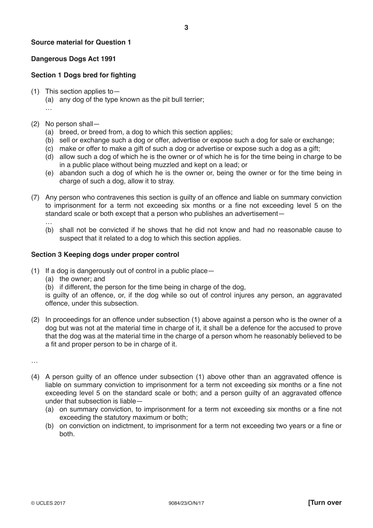 Cambridge A Level Law 9084 2017 Oct/Nov Paper 2 · Variant 3 question paper, page 3 of 8