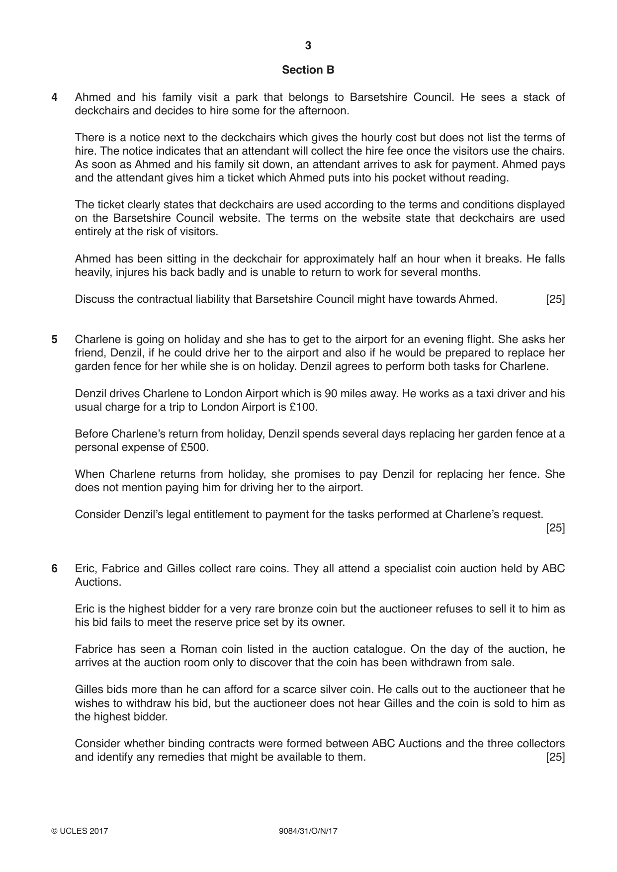 Cambridge A Level Law 9084 2017 Oct/Nov Paper 3 · Variant 1 question paper, page 3 of 4