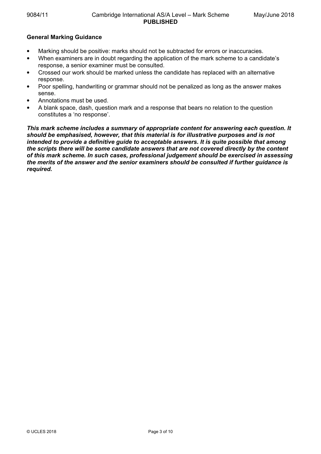 Mark scheme, page 3 of 10