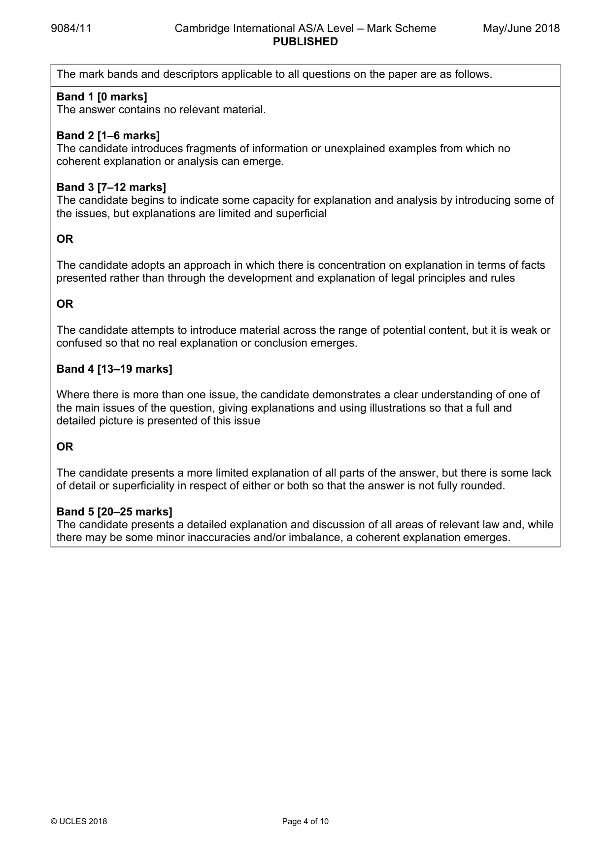 Mark scheme, page 4 of 10