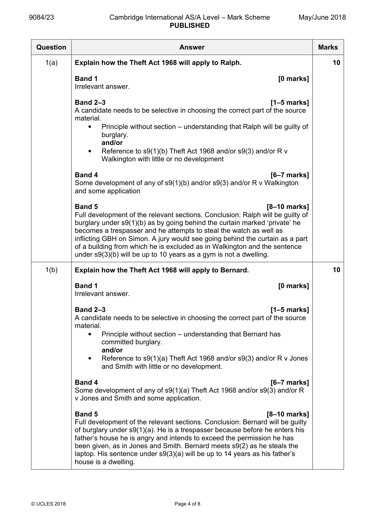 Mark scheme, page 4 of 8