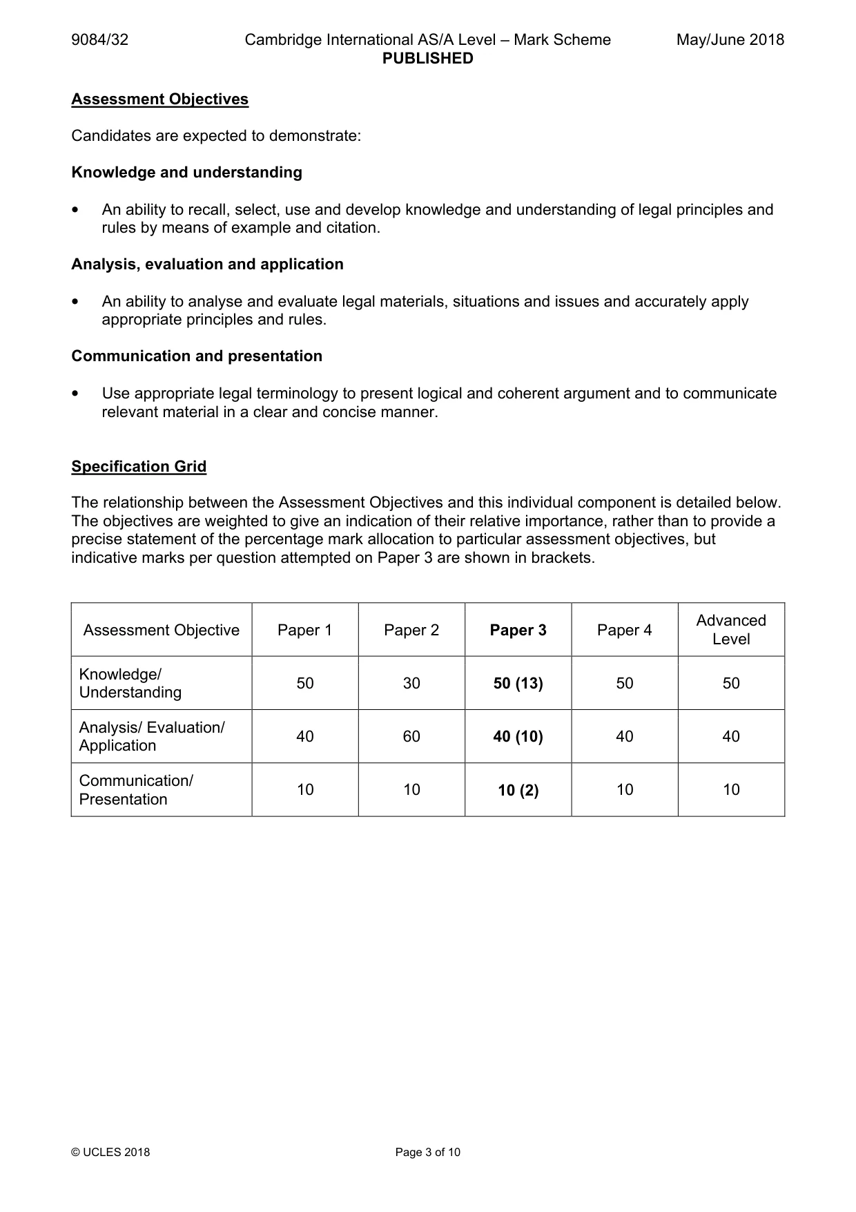 Mark scheme, page 3 of 10