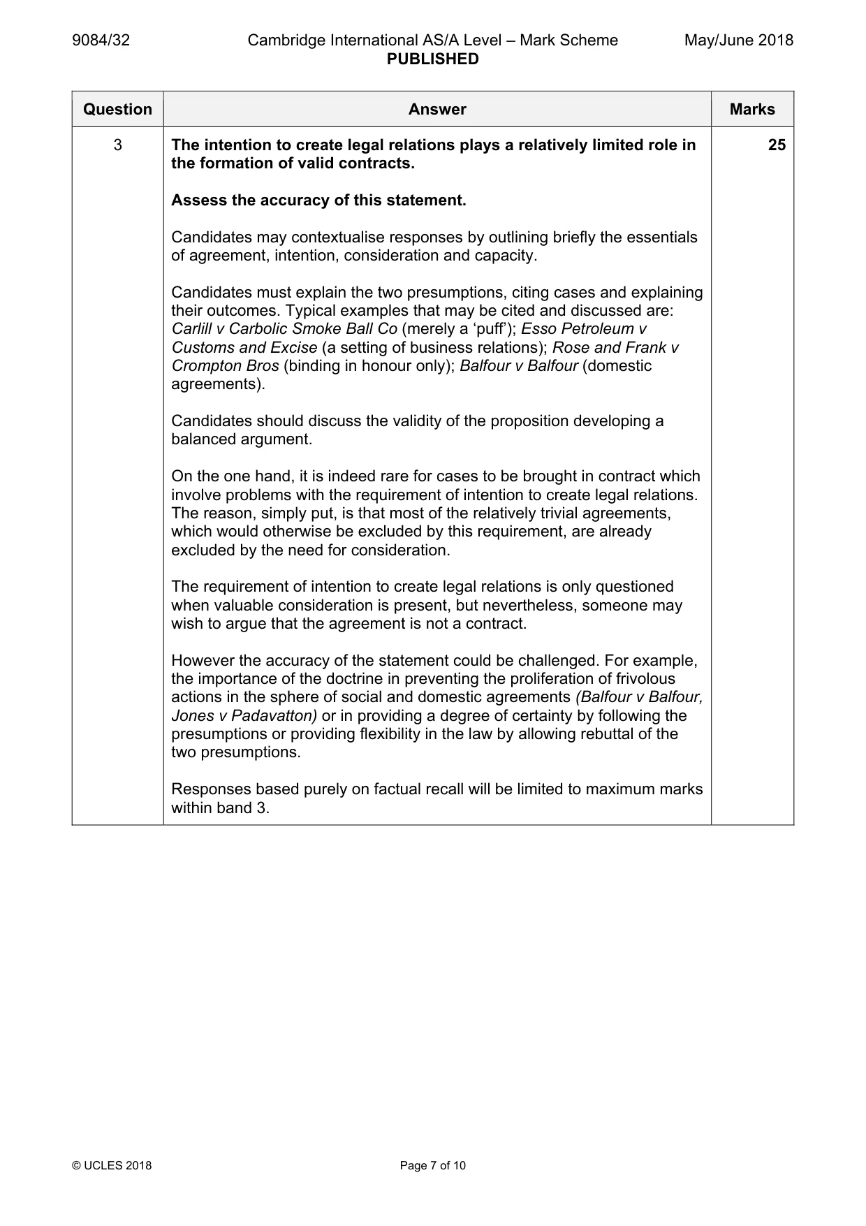 Mark scheme, page 7 of 10