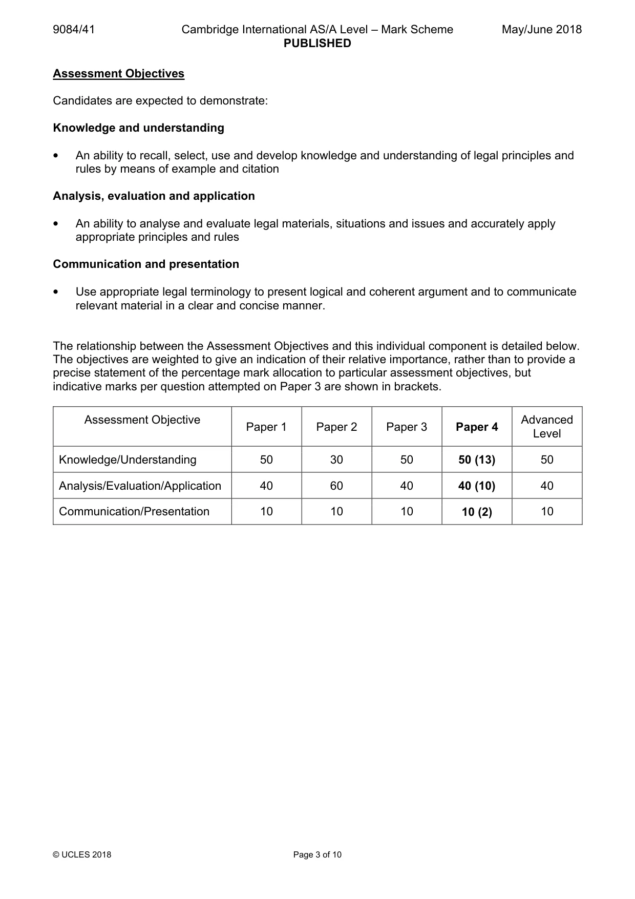 Mark scheme, page 3 of 10
