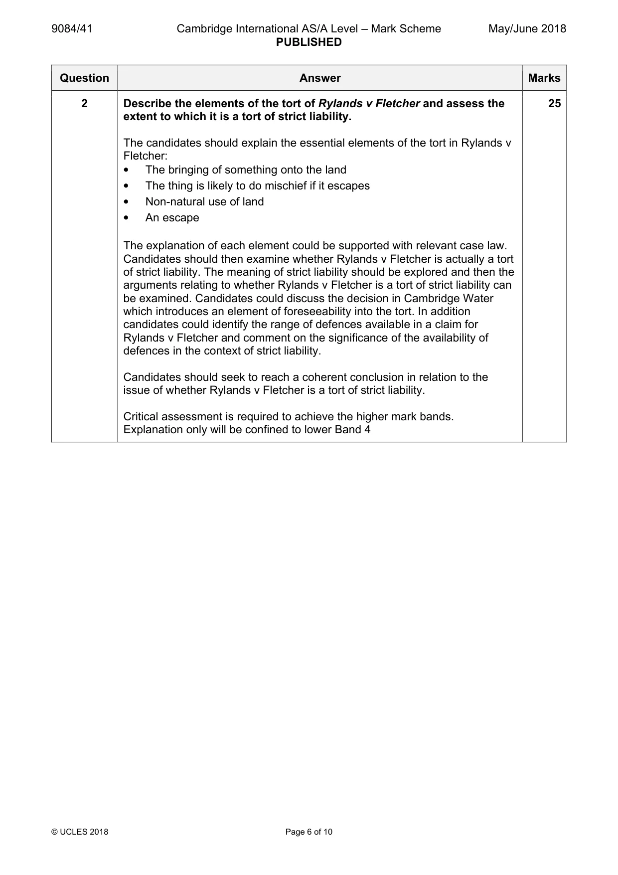 Mark scheme, page 6 of 10