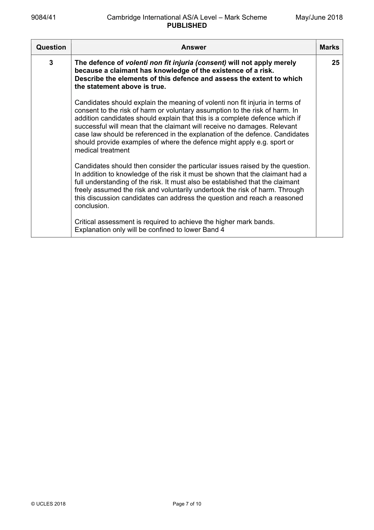 Mark scheme, page 7 of 10