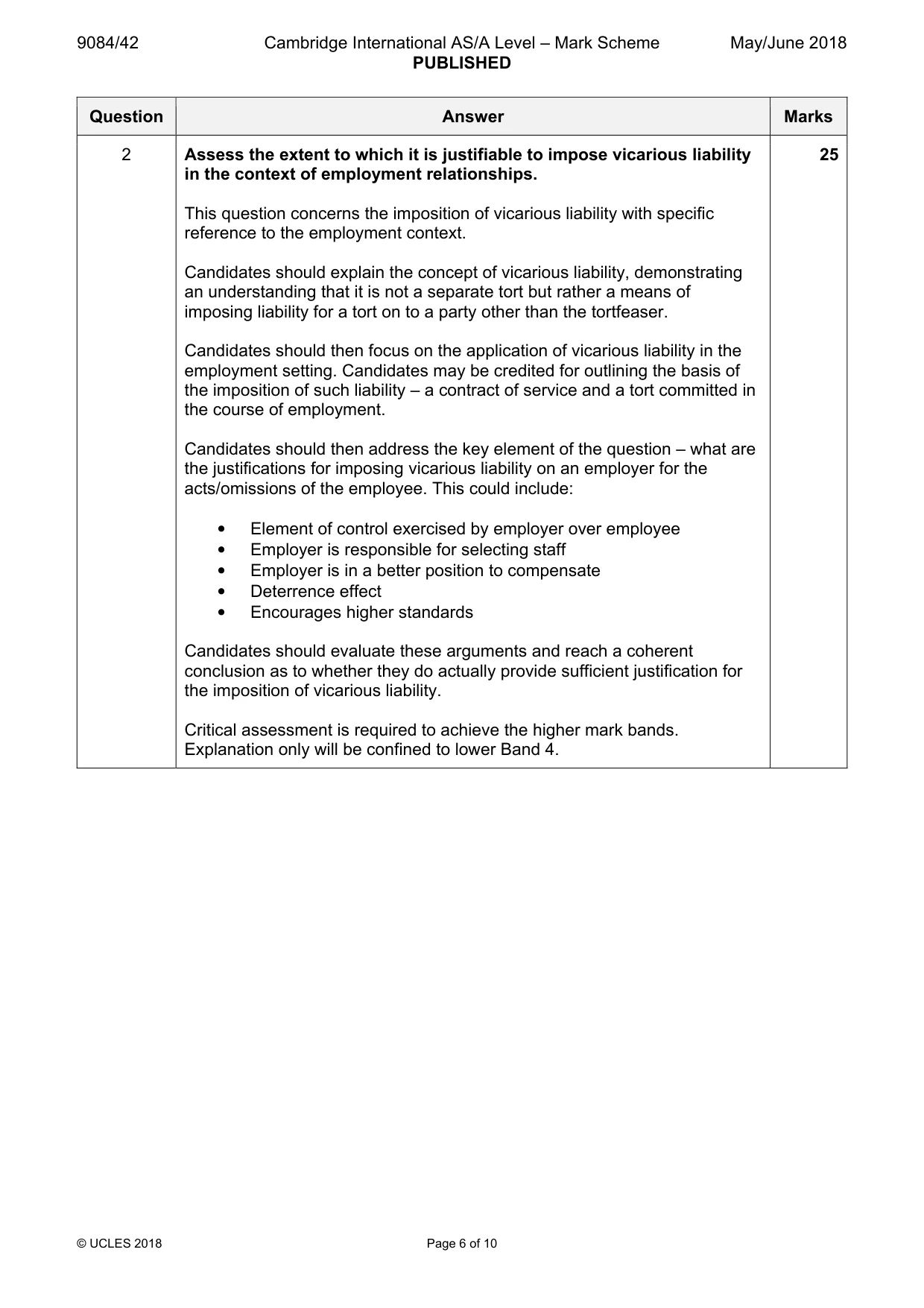 Mark scheme, page 6 of 10