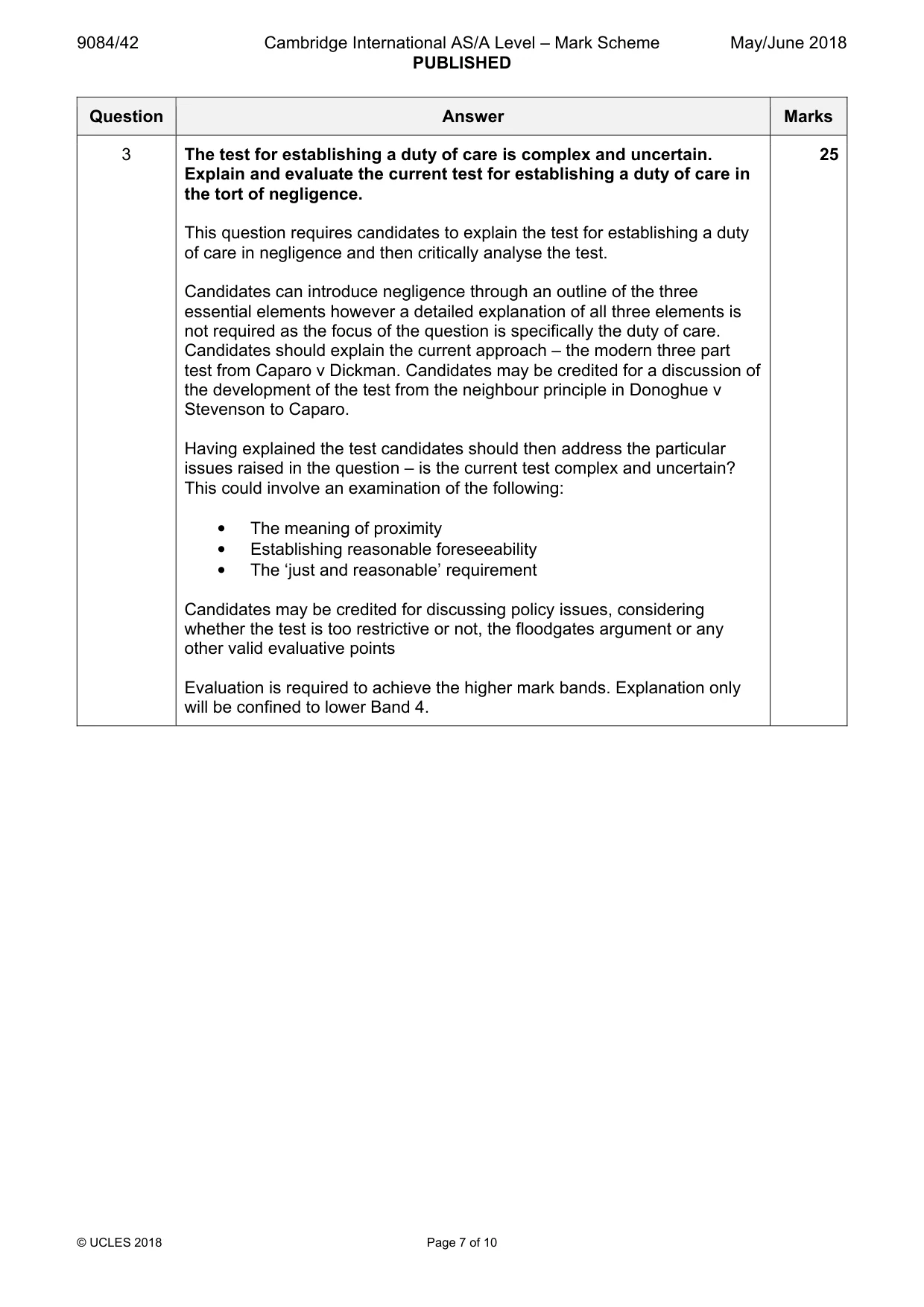 Mark scheme, page 7 of 10
