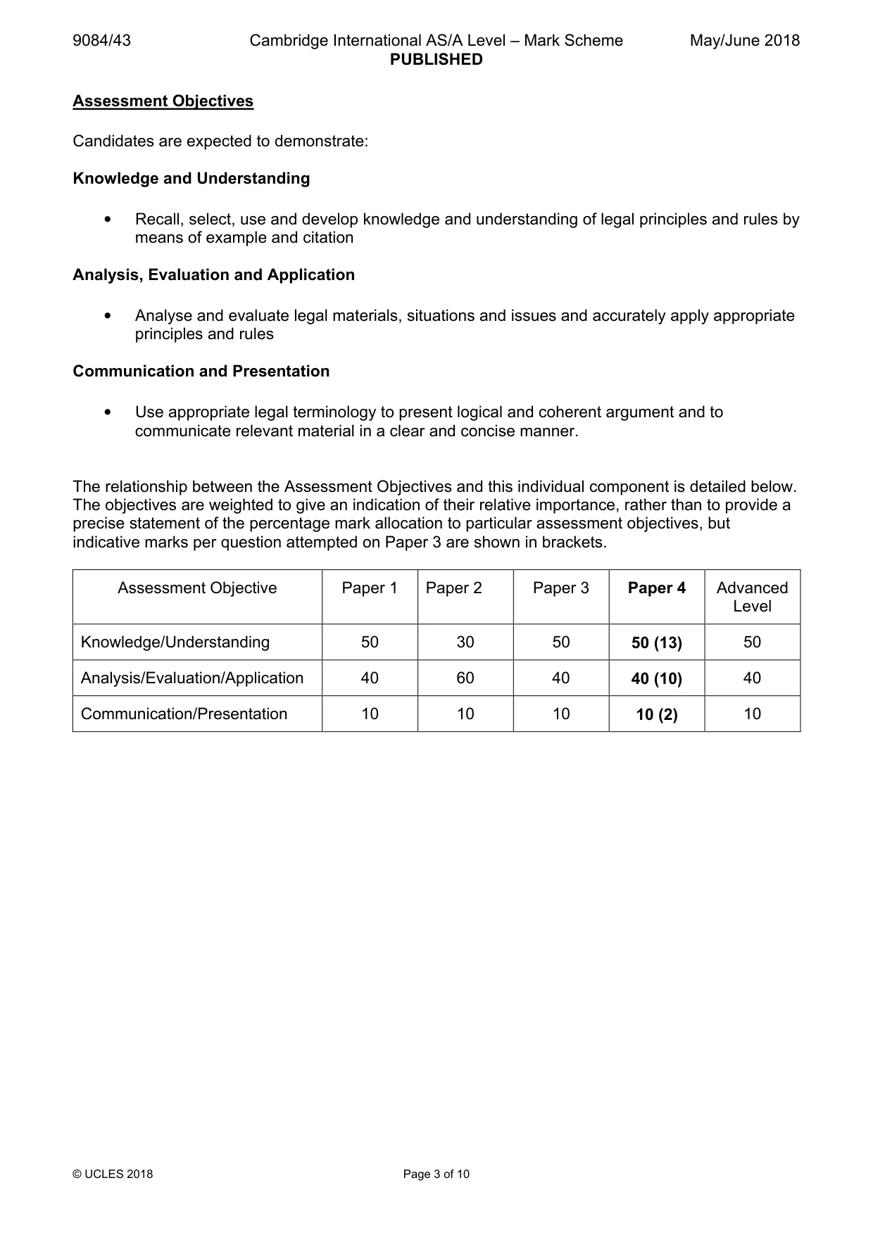 Mark scheme, page 3 of 10