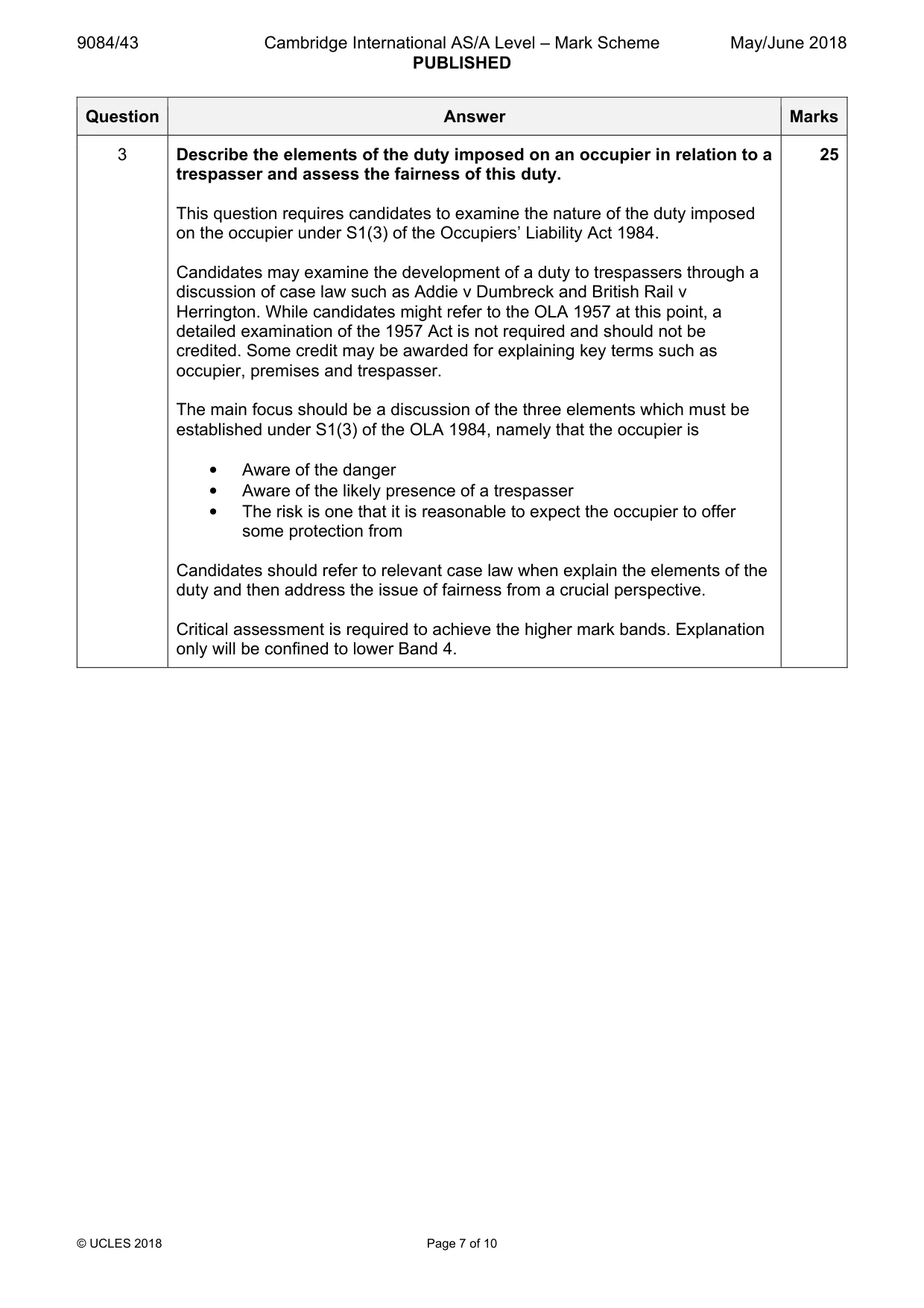 Mark scheme, page 7 of 10