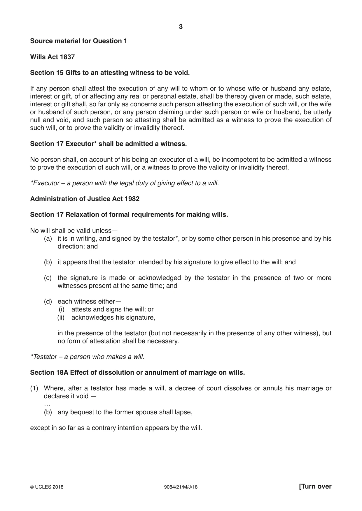 Cambridge A Level Law 9084 2018 May/June Paper 2 · Variant 1 question paper, page 3 of 8