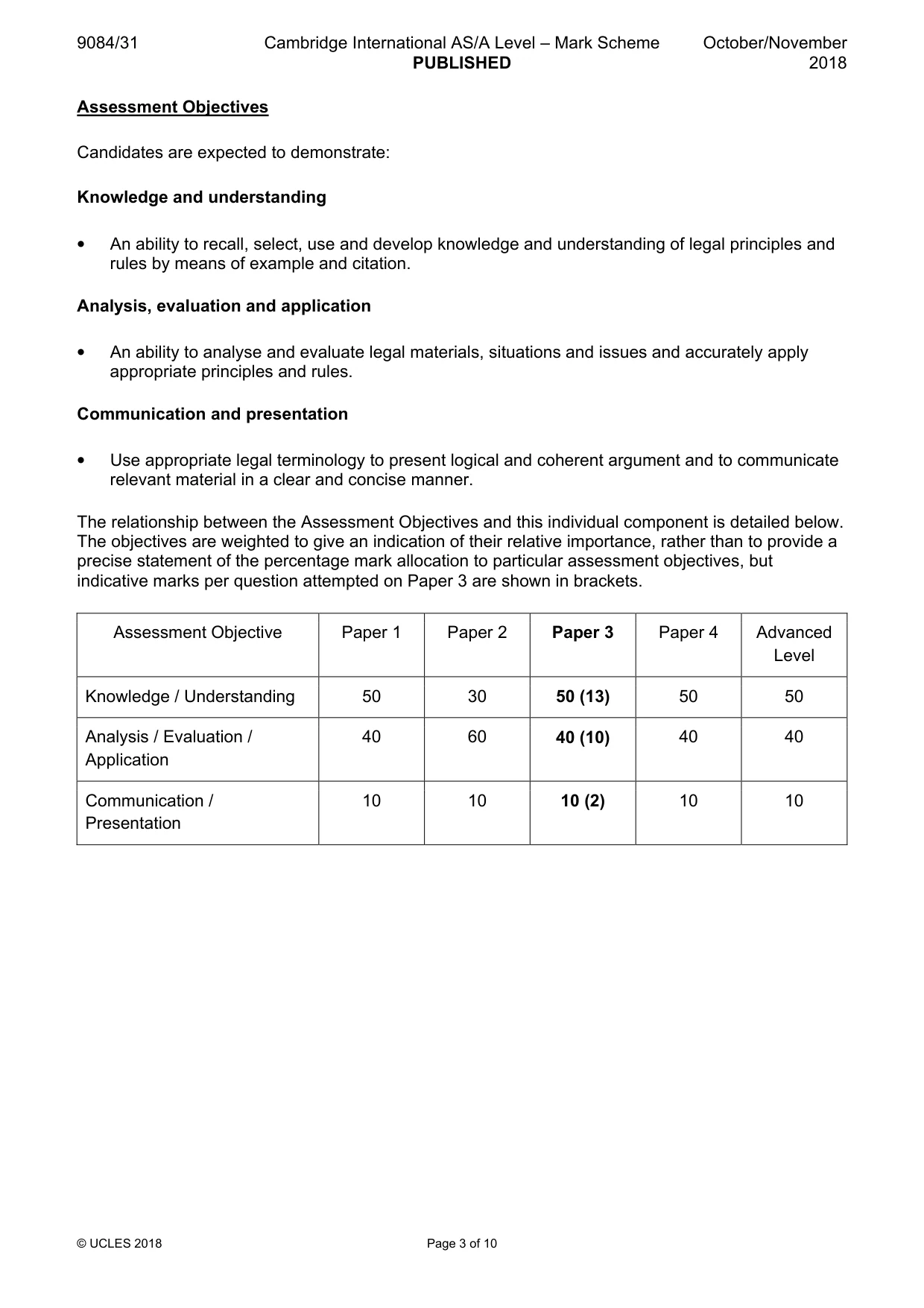 Mark scheme, page 3 of 10