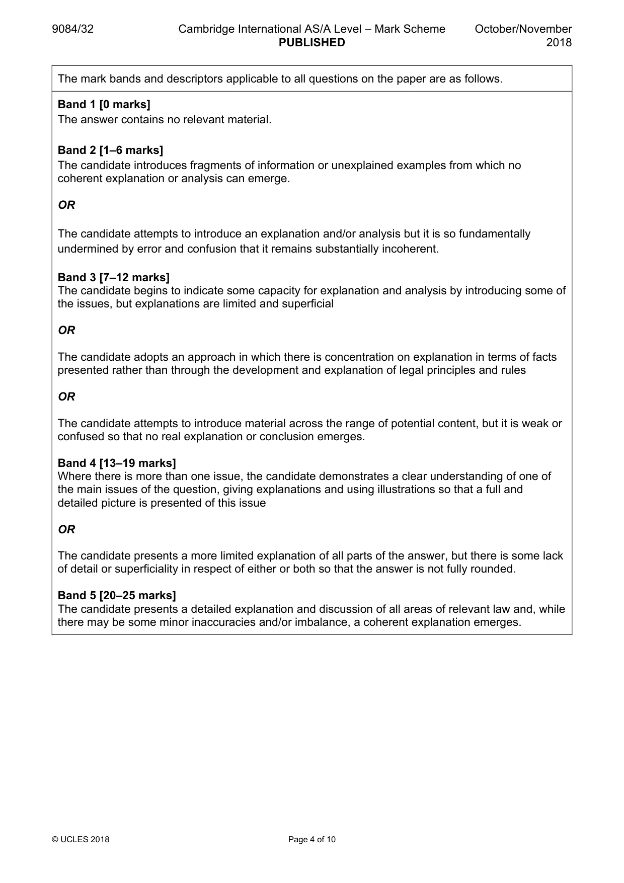 Mark scheme, page 4 of 10
