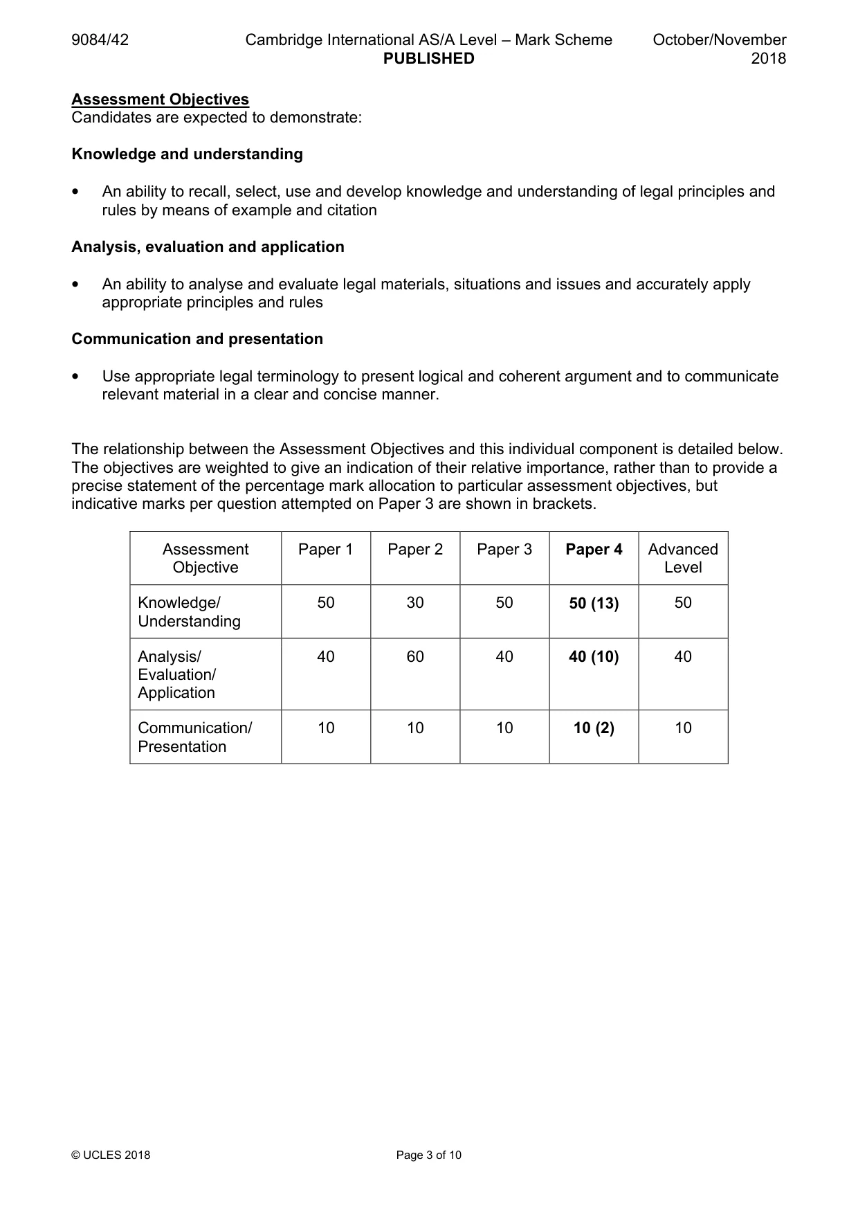 Mark scheme, page 3 of 10