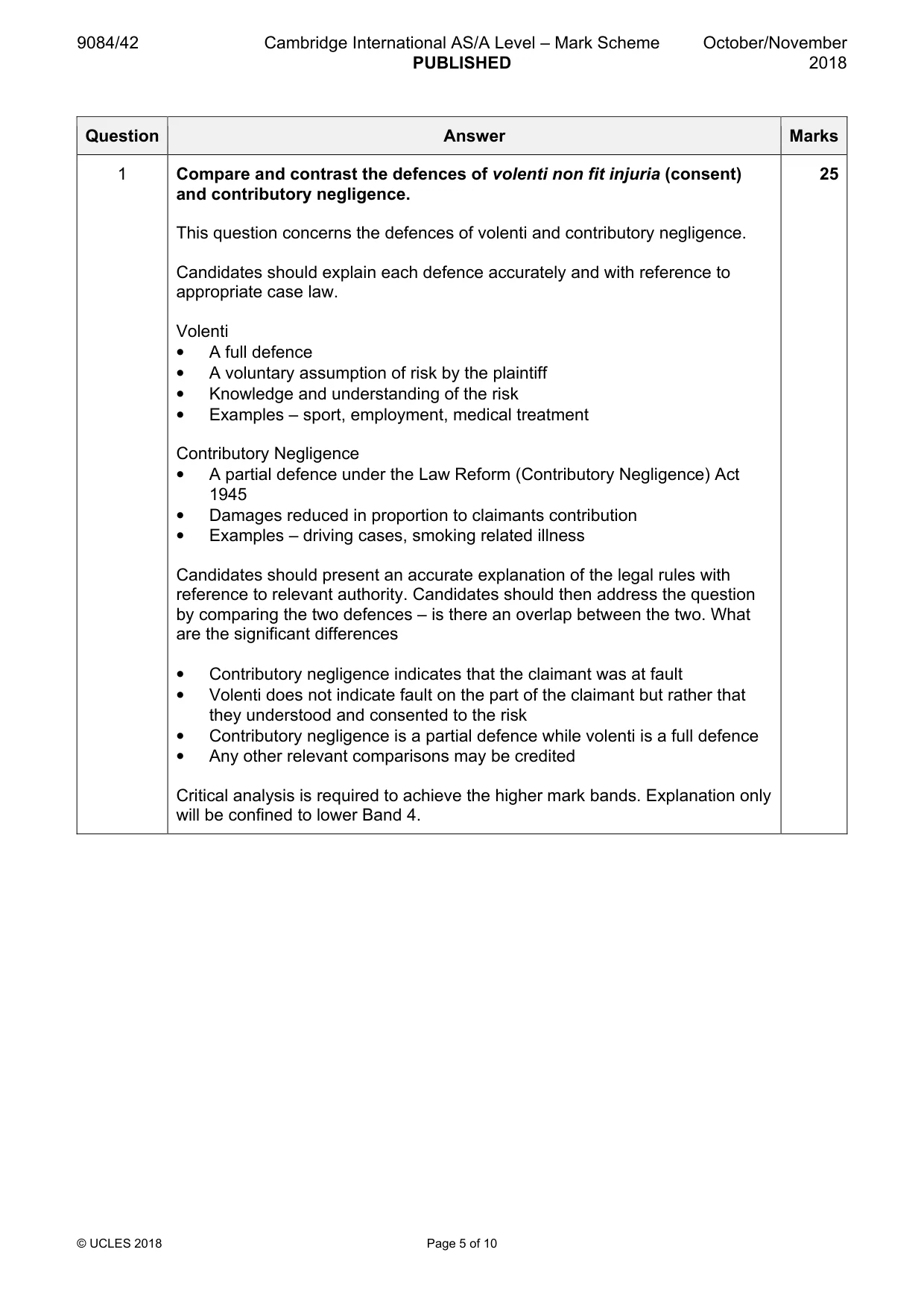 Mark scheme, page 5 of 10