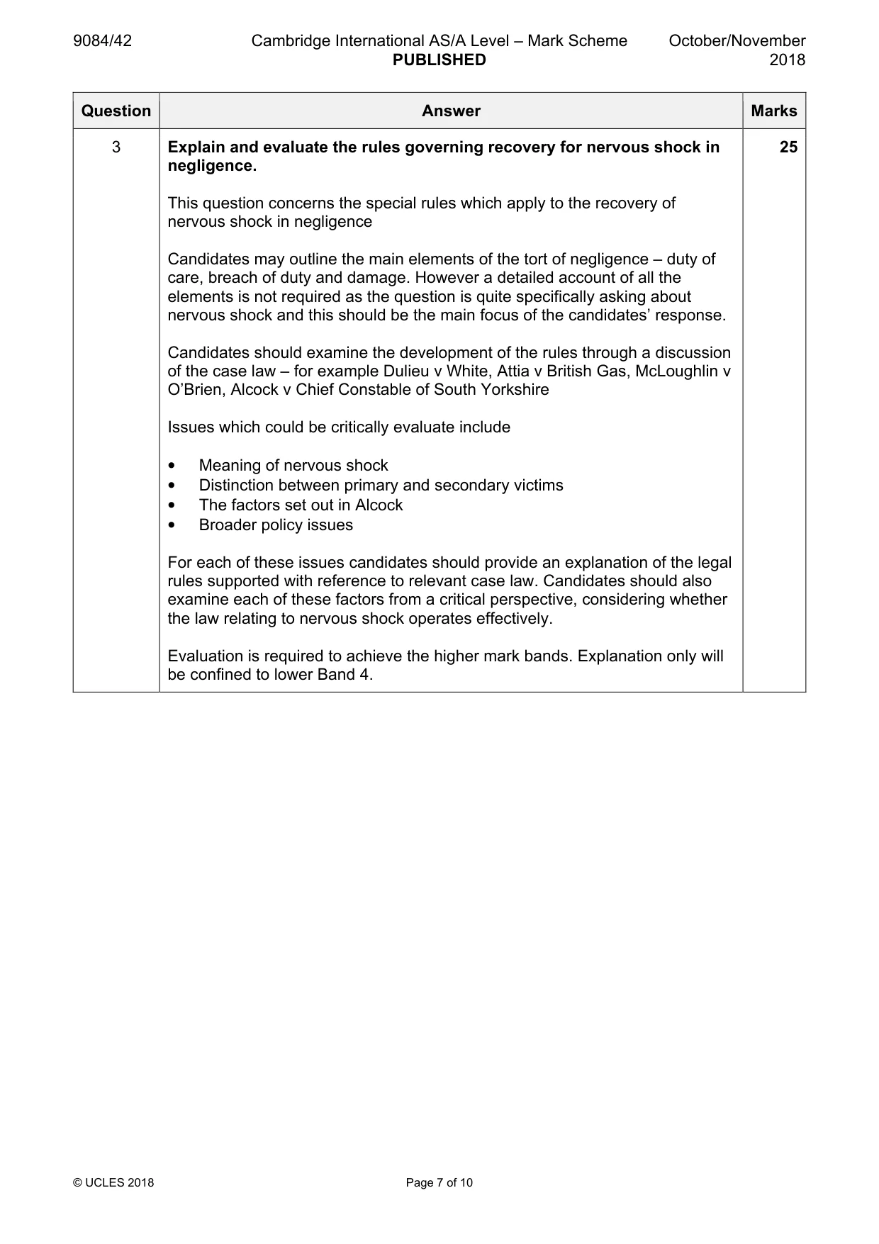 Mark scheme, page 7 of 10