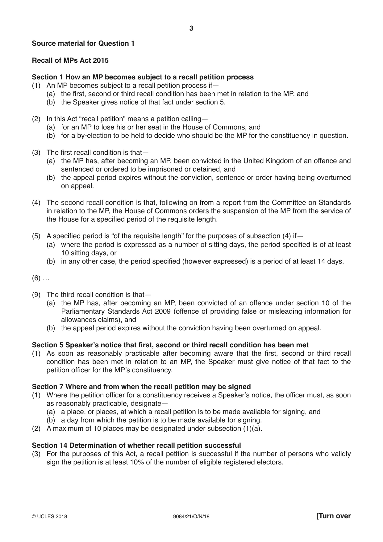 Cambridge A Level Law 9084 2018 Oct/Nov Paper 2 · Variant 1 question paper, page 3 of 8