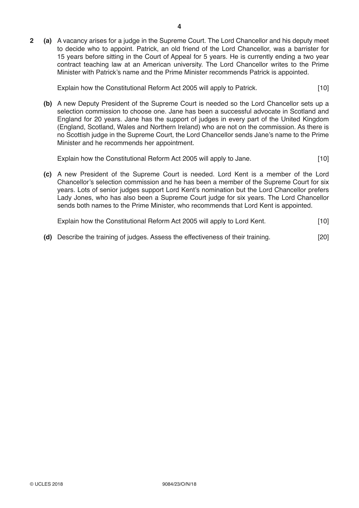Cambridge A Level Law 9084 2018 Oct/Nov Paper 2 · Variant 3 question paper, page 4 of 8