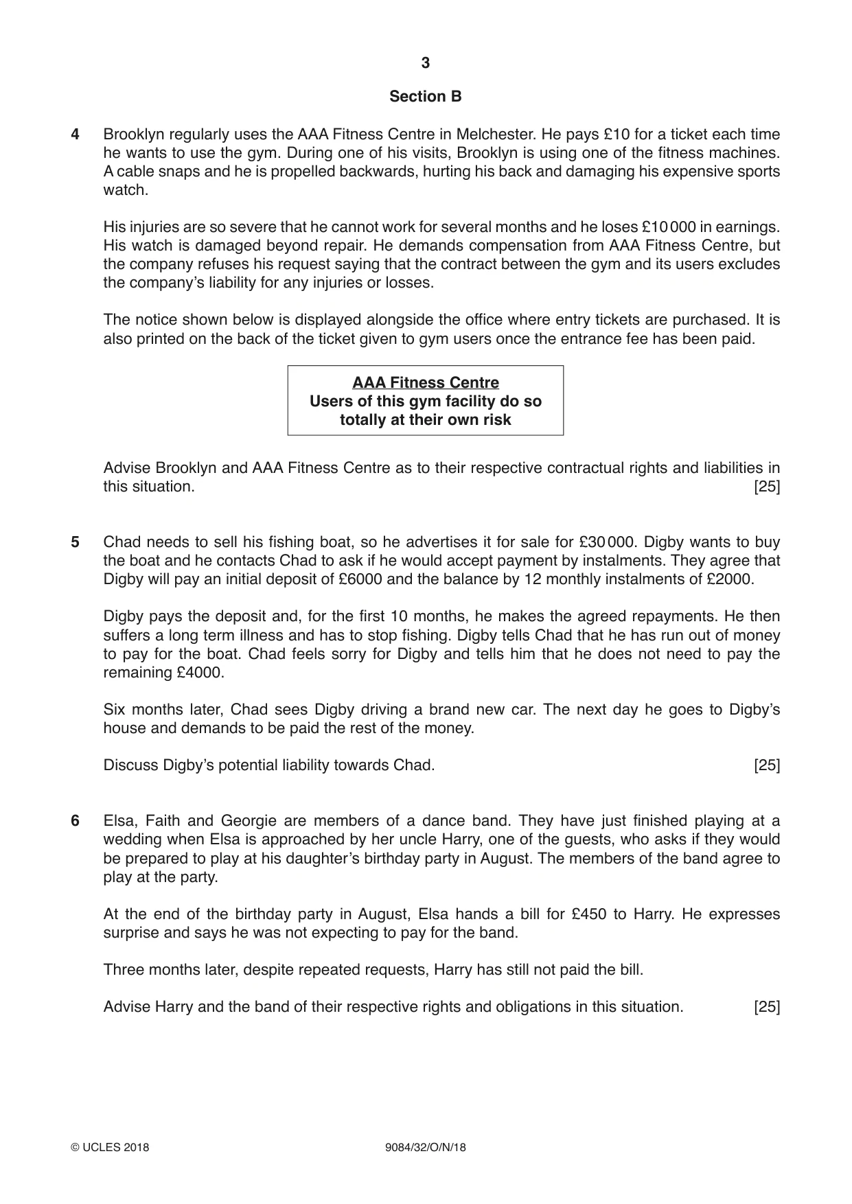 Cambridge A Level Law 9084 2018 Oct/Nov Paper 3 · Variant 2 question paper, page 3 of 4