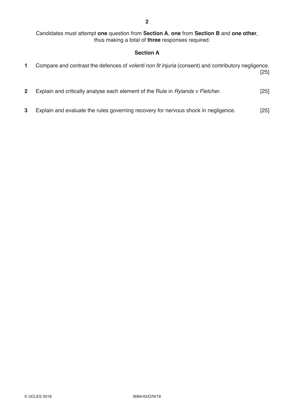 Cambridge A Level Law 9084 2018 Oct/Nov Paper 4 · Variant 3 question paper, page 2 of 4