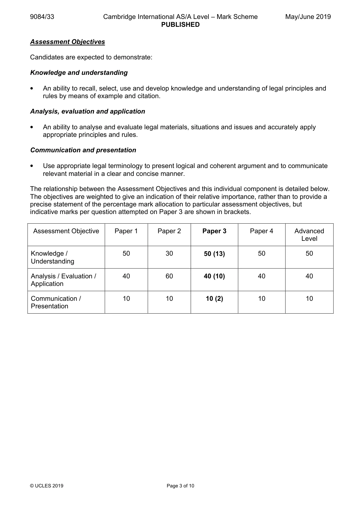 Mark scheme, page 3 of 10
