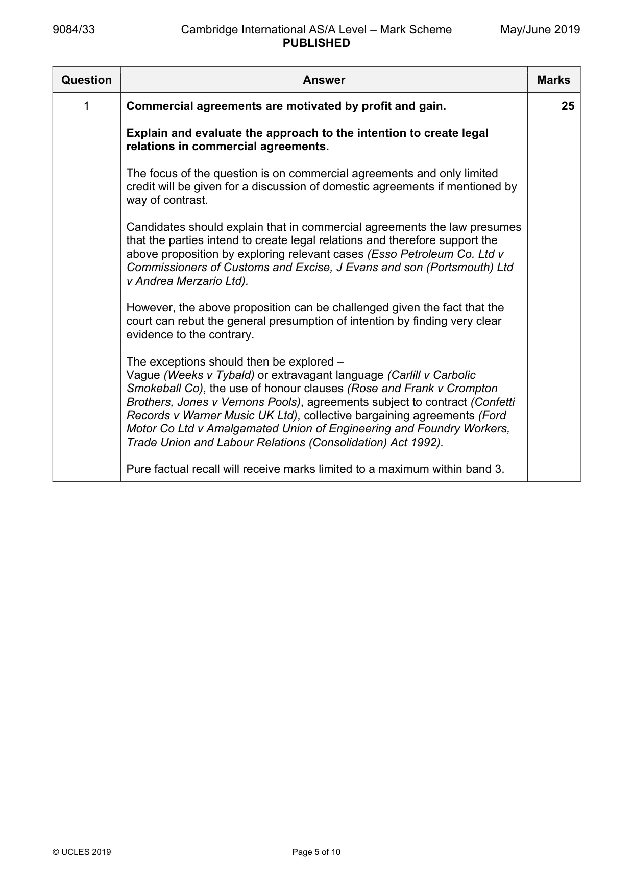 Mark scheme, page 5 of 10