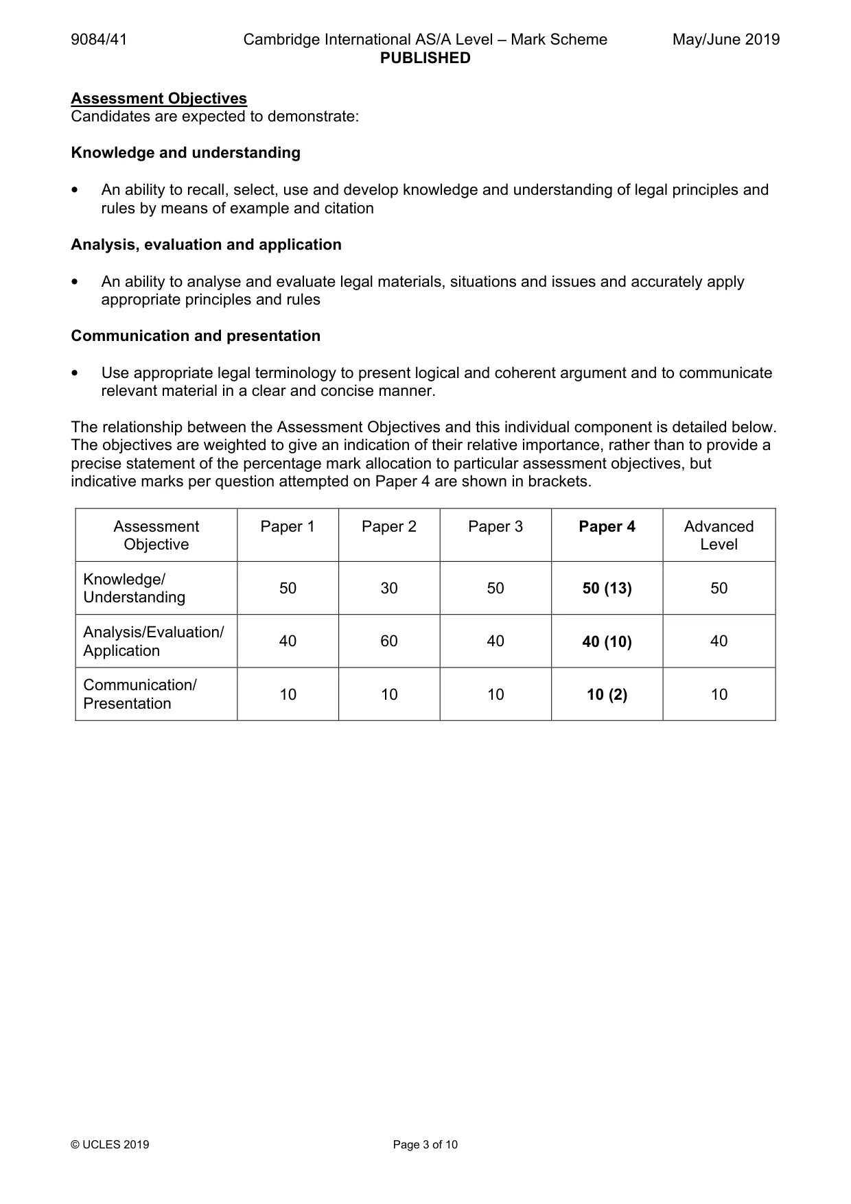 Mark scheme, page 3 of 10