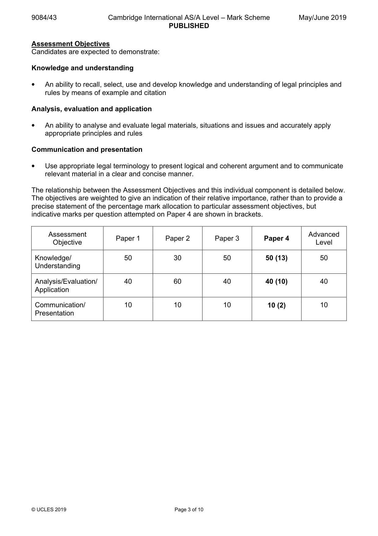 Mark scheme, page 3 of 10
