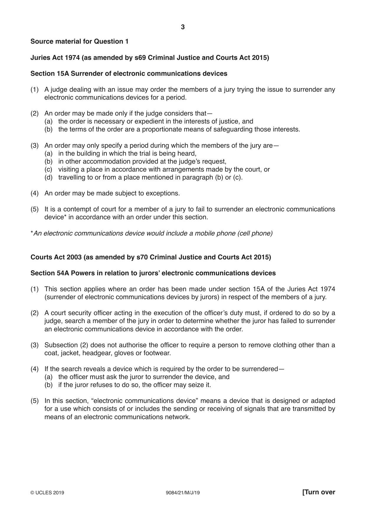 Cambridge A Level Law 9084 2019 May/June Paper 2 · Variant 1 question paper, page 3 of 8