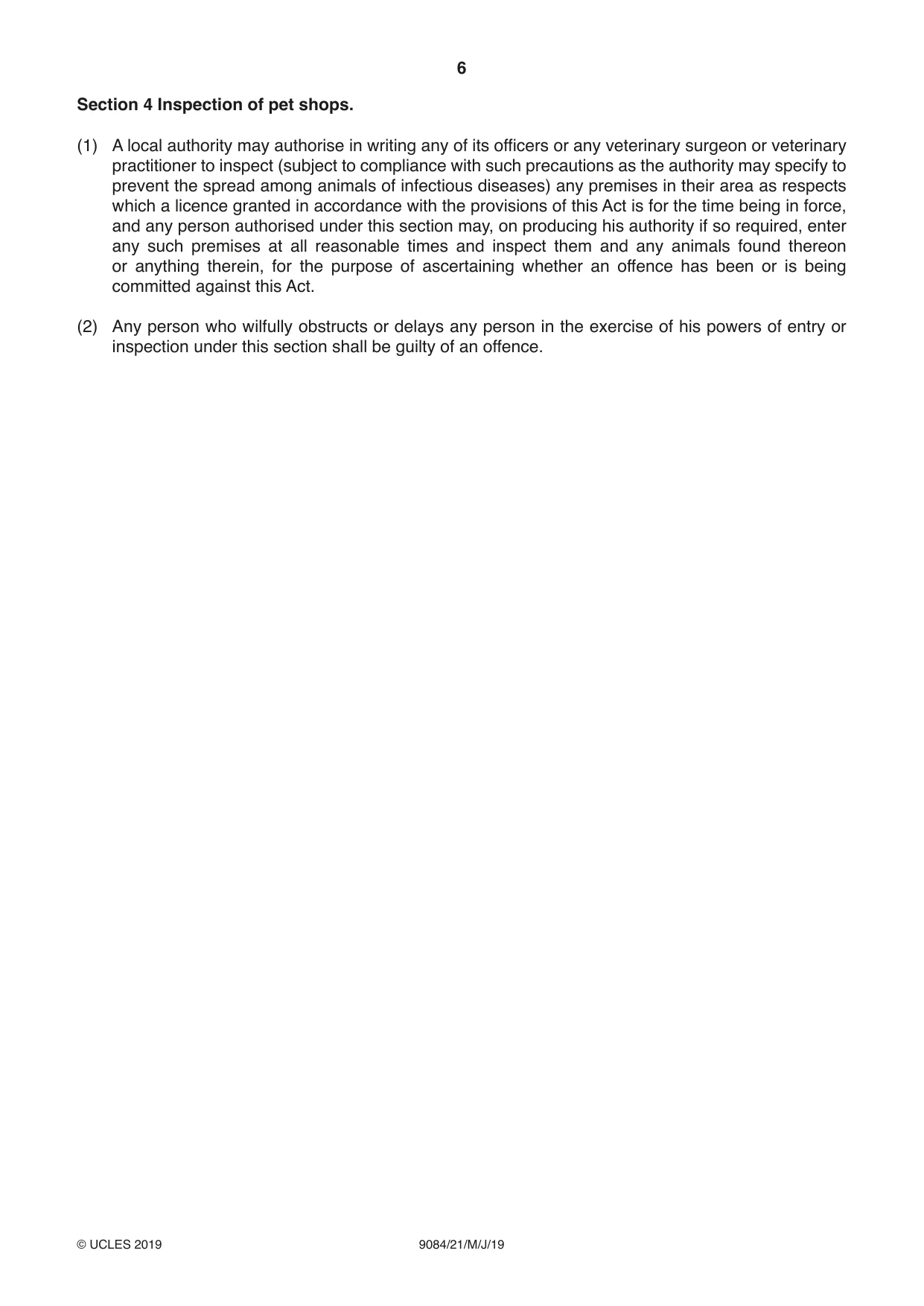 Cambridge A Level Law 9084 2019 May/June Paper 2 · Variant 1 question paper, page 6 of 8