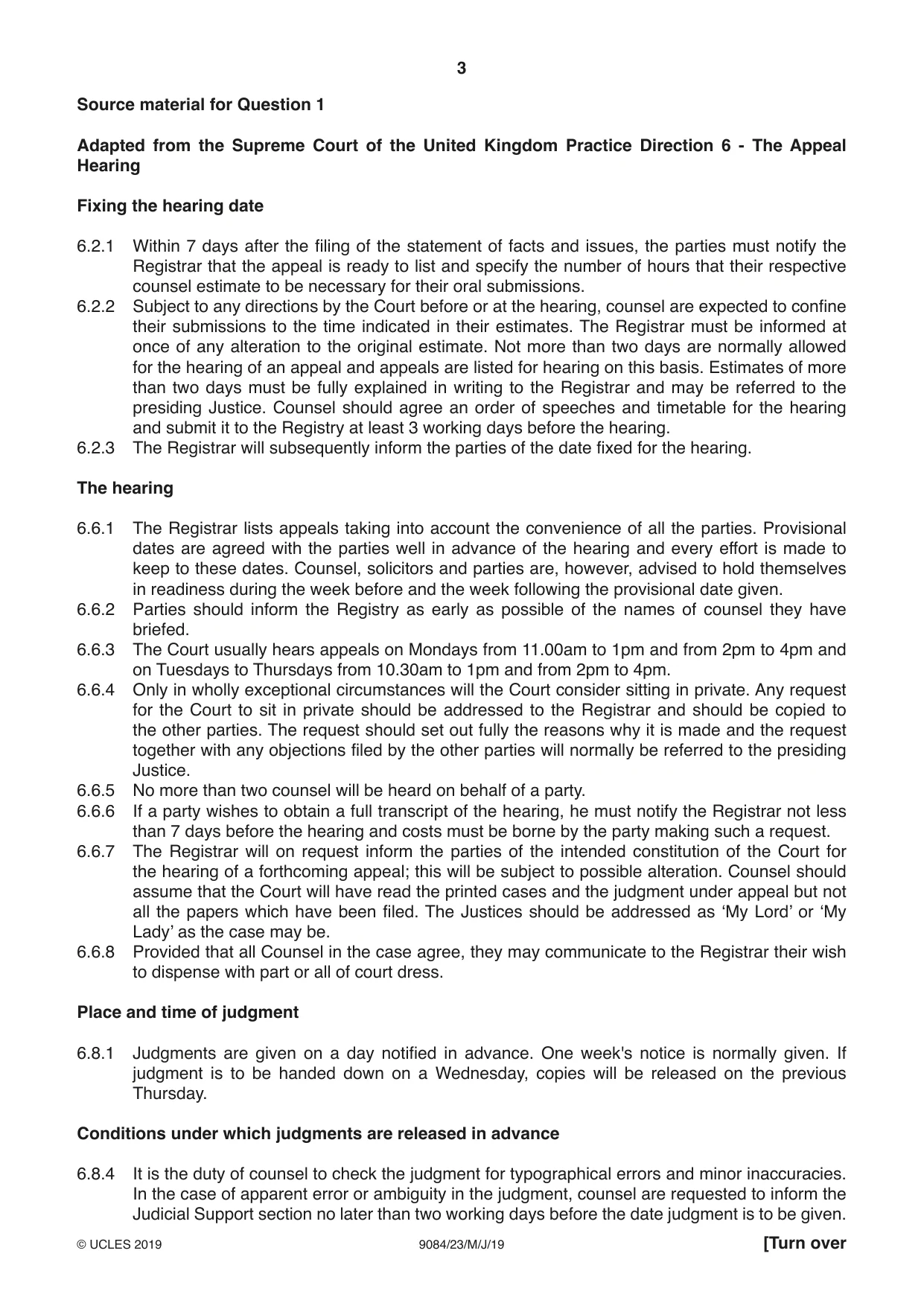 Cambridge A Level Law 9084 2019 May/June Paper 2 · Variant 3 question paper, page 3 of 8