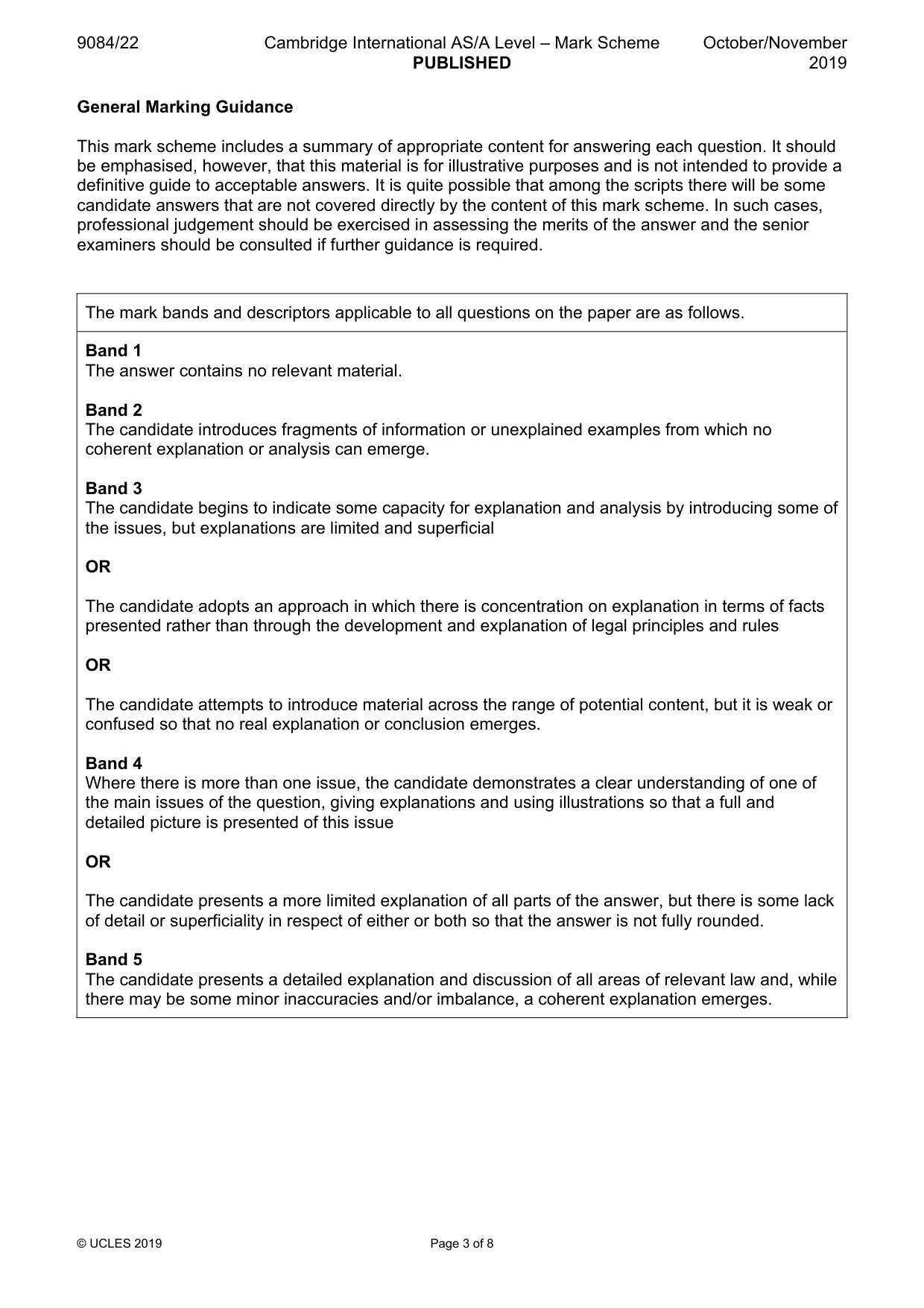 Mark scheme, page 3 of 8