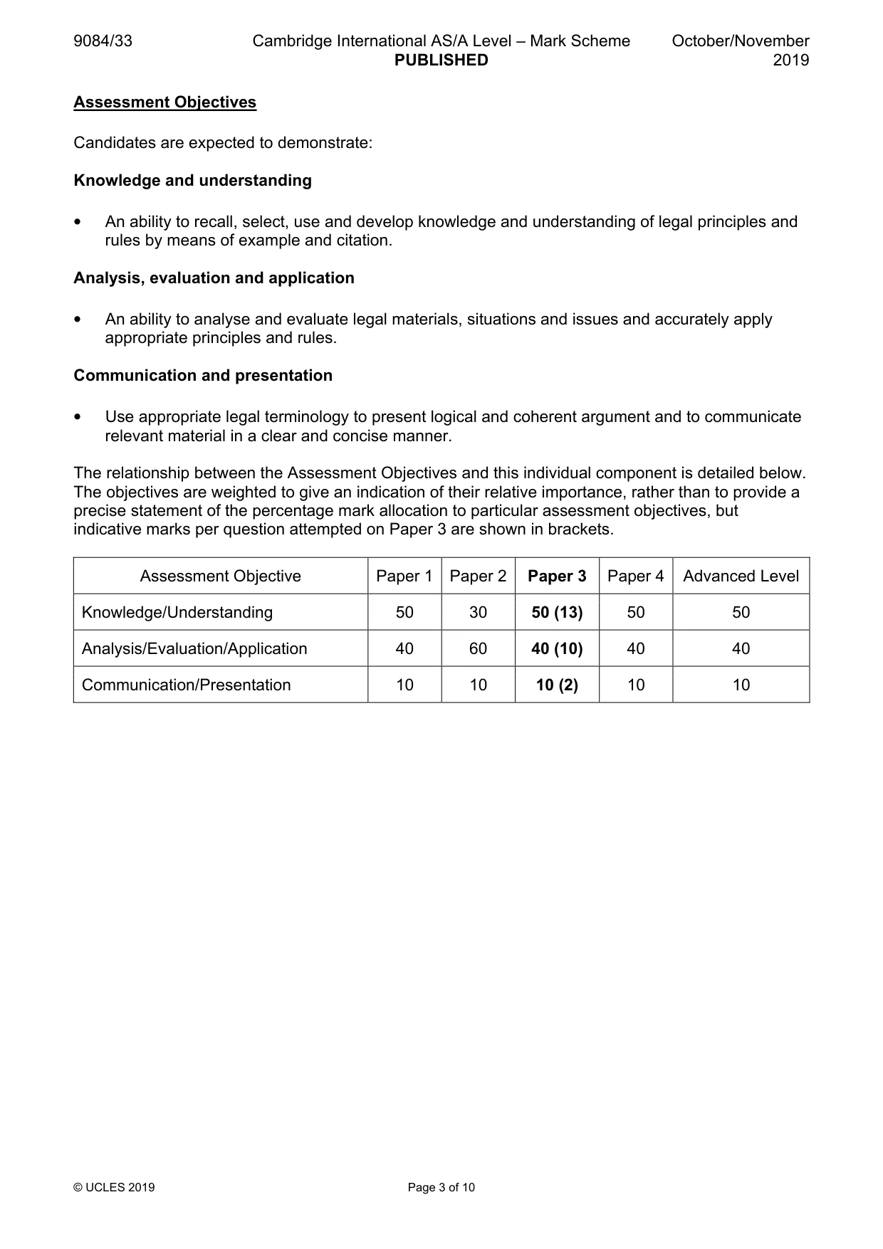 Mark scheme, page 3 of 10