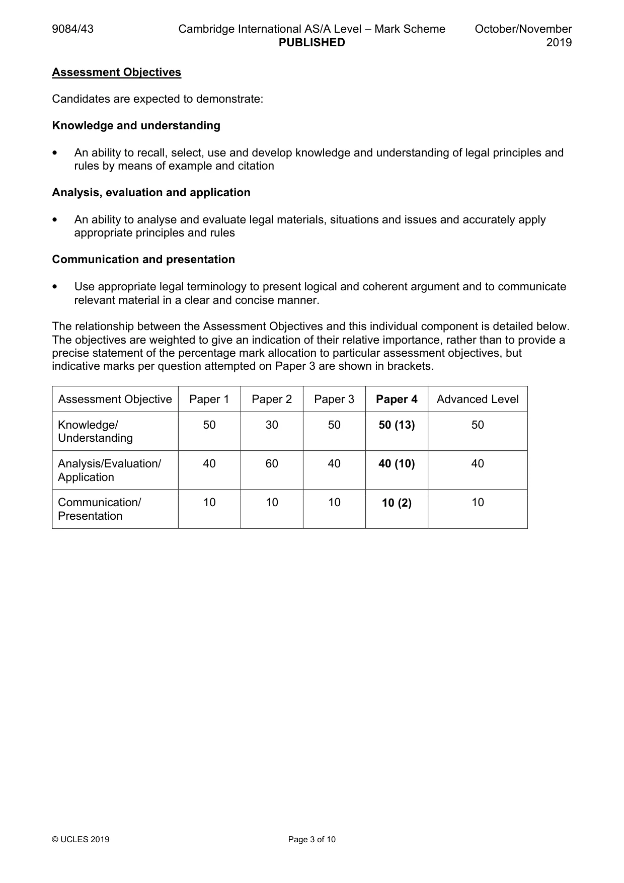 Mark scheme, page 3 of 10