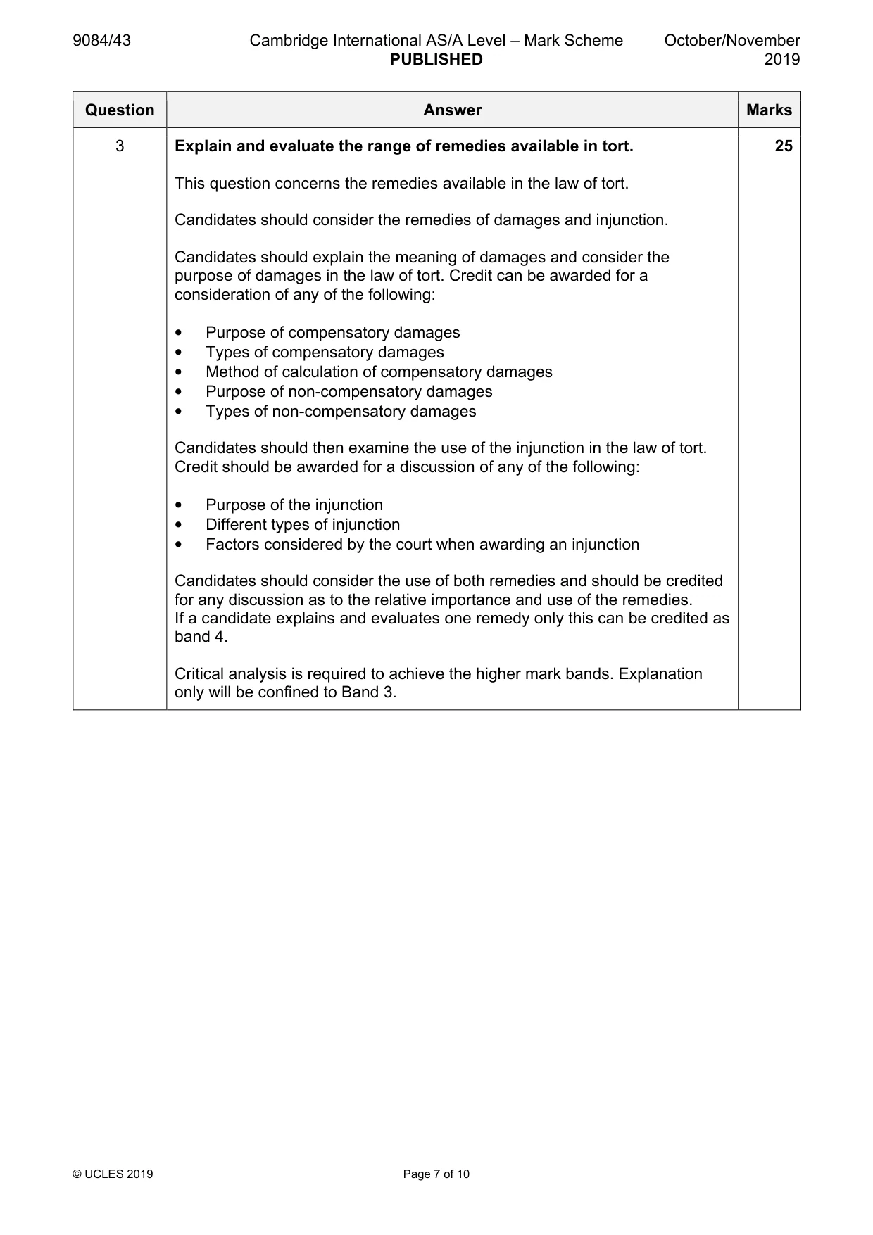 Mark scheme, page 7 of 10
