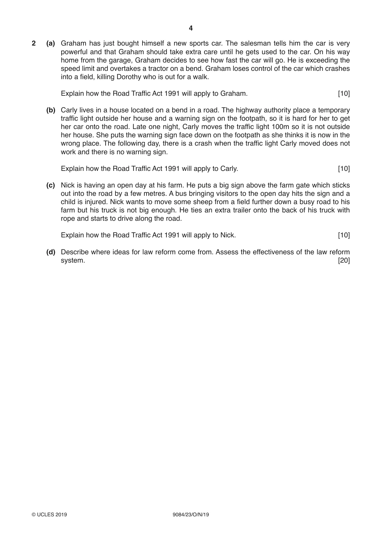 Cambridge A Level Law 9084 2019 Oct/Nov Paper 2 · Variant 3 question paper, page 4 of 8