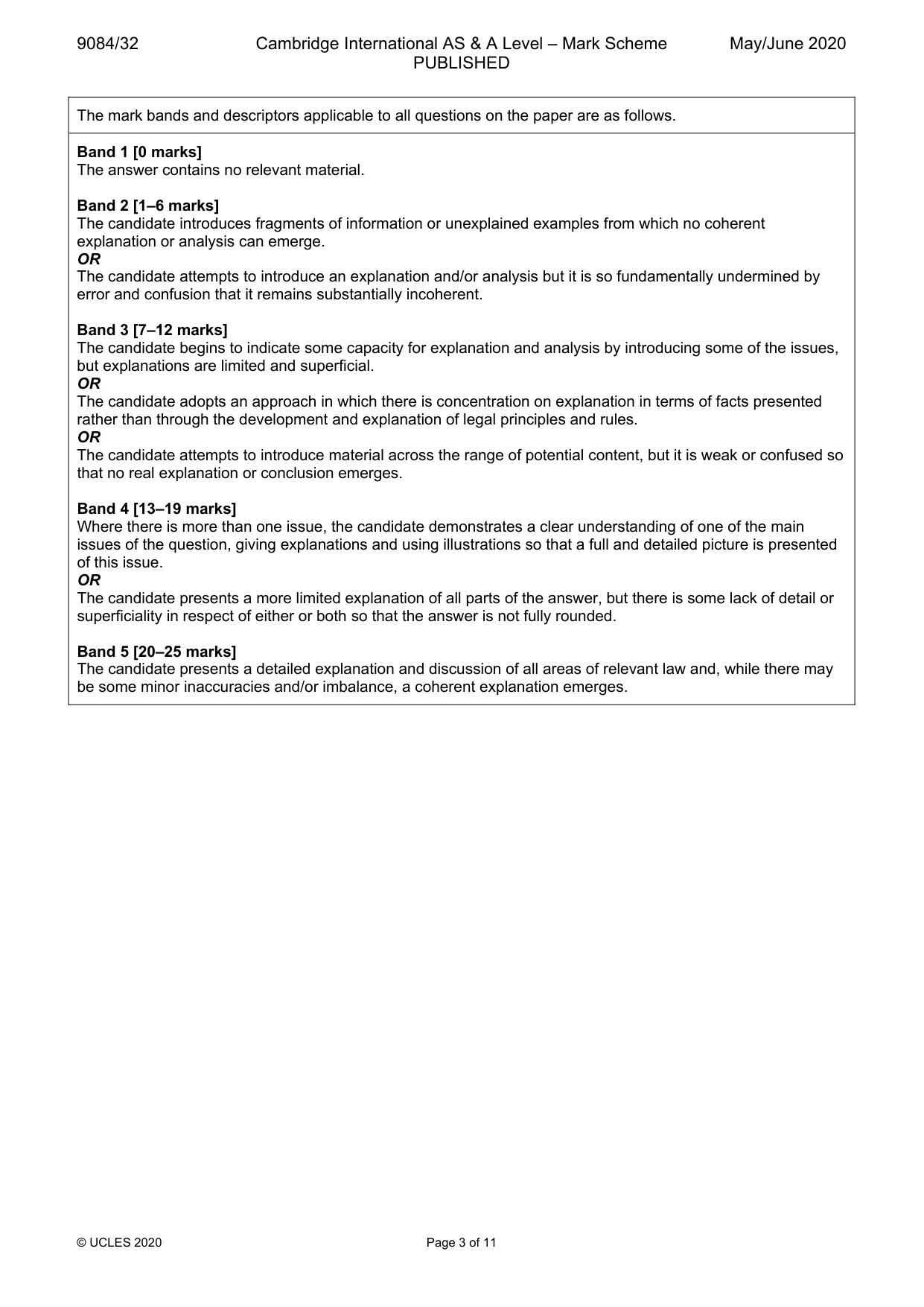 Mark scheme, page 3 of 11